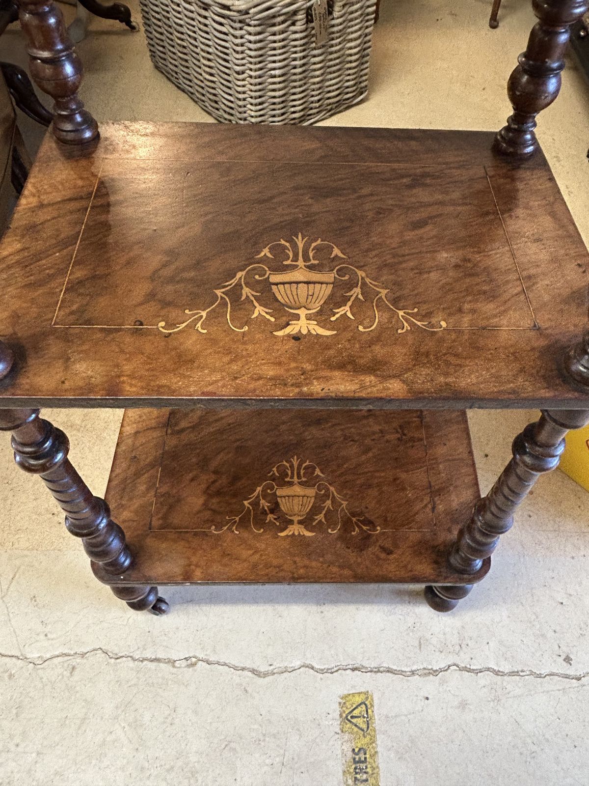 Antique Inlaid Mahogany What Not On Castors photo 175.0