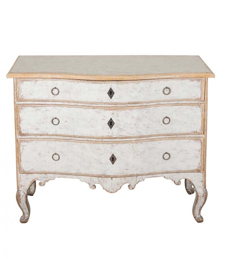 18th Century Swedish Rococo Serpentine Front Commode