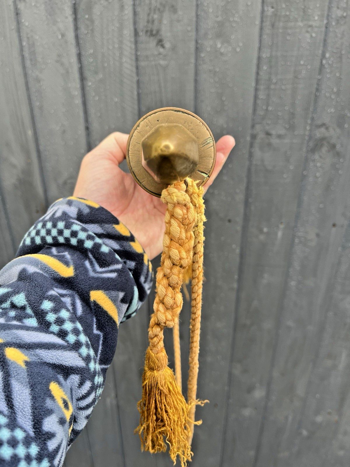 Heavy Antique Brass Ceremonial Scroll Holder / Banner Rod For Tapestry Map Flag photo 95.0