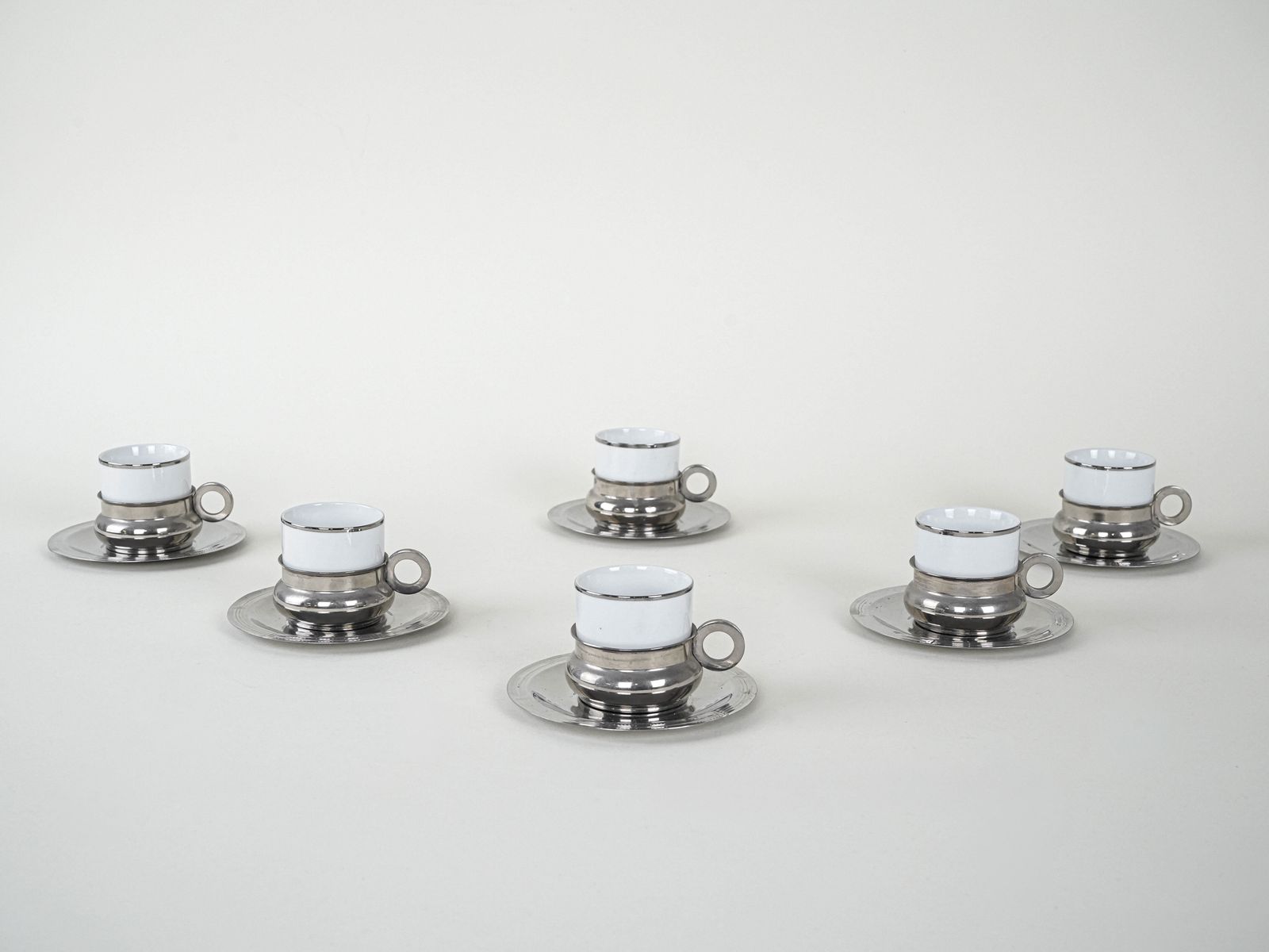 Set Of Porcelain Cups, Italian Design, 1980s, Production: Italy photo for sale