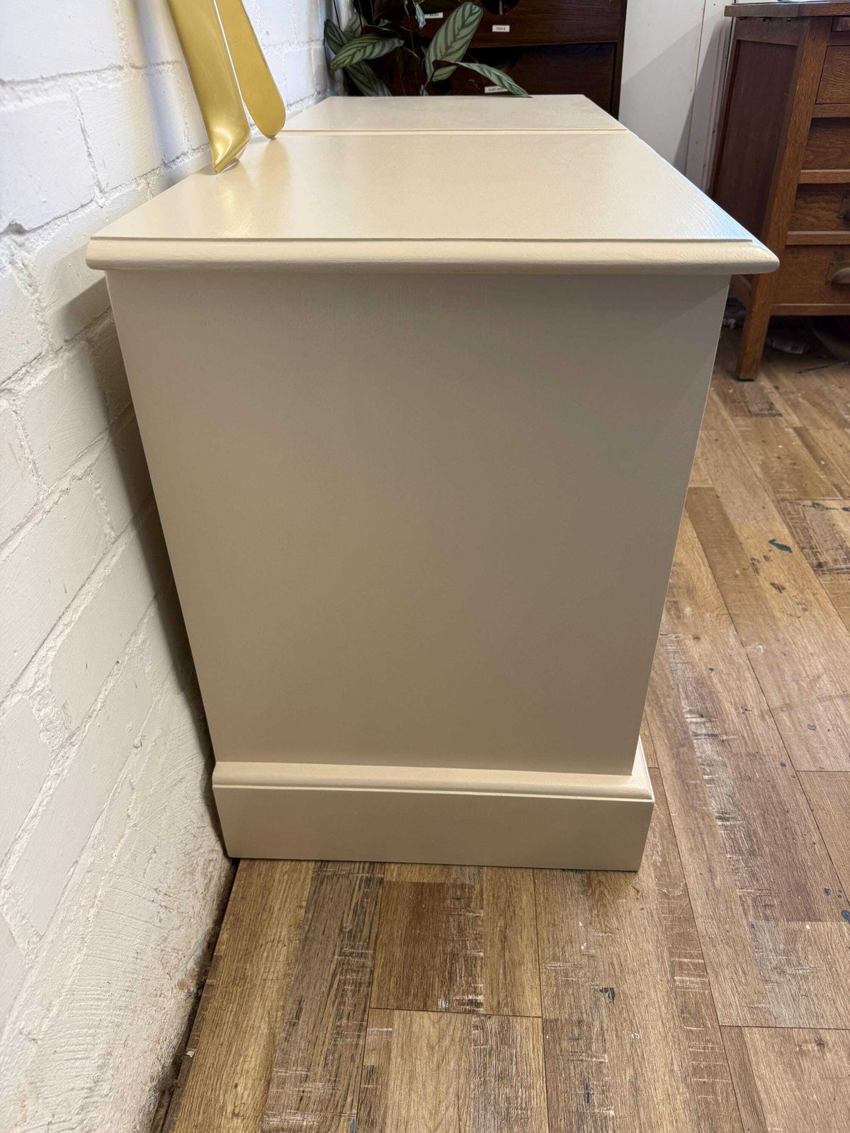 Pair Of Painted Pine Bedside Tables Solid Pine | Farrow & Ball Joa’s White photo vinterior