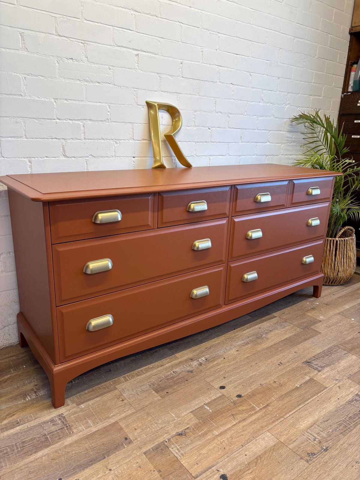 Stag Minstrel 8 Drawer Captains Chest Painted In Muscavado By Little Greene photo for sale