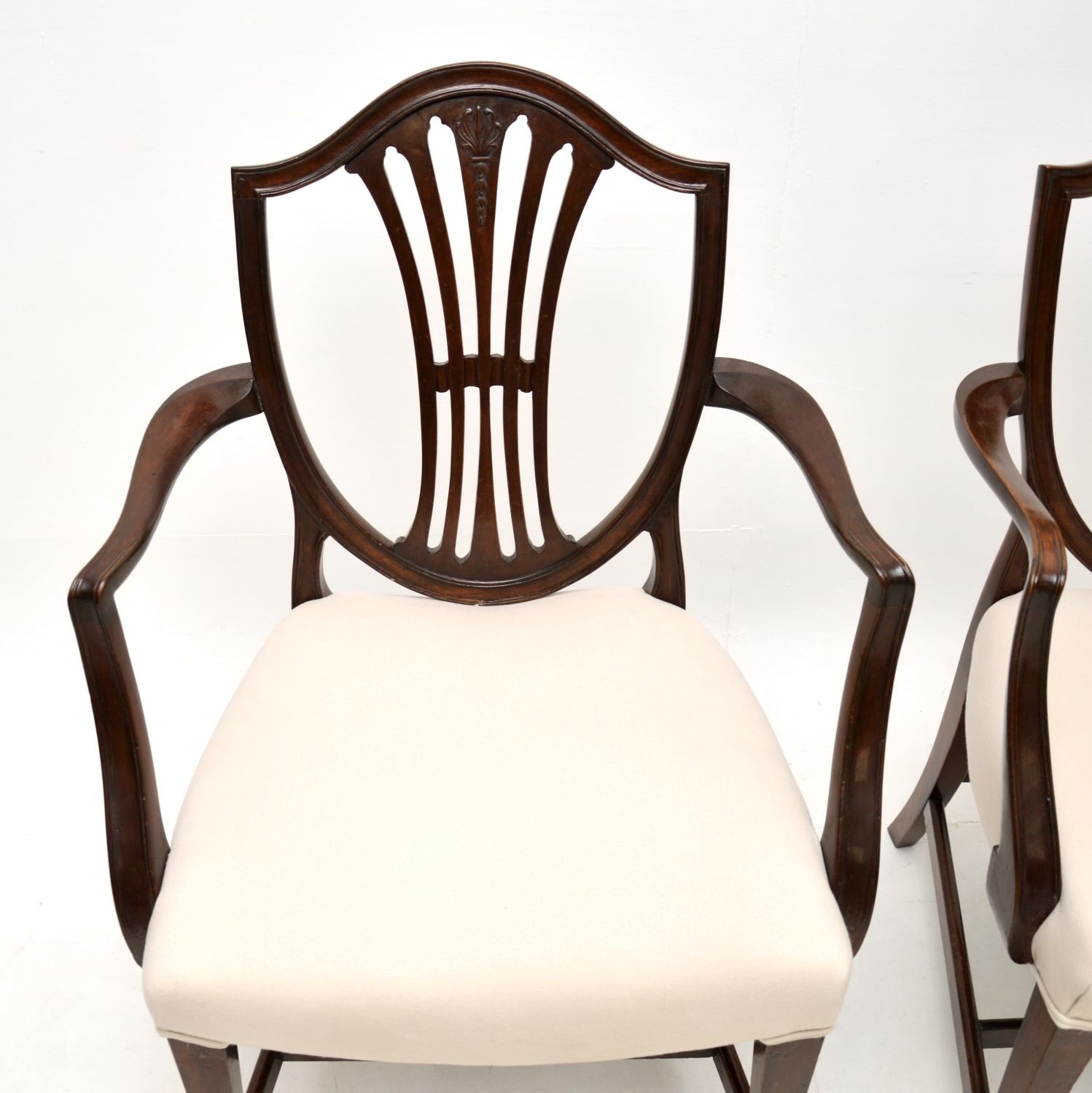 Pair Of Antique Georgian Style Mahogany Carver Armchairs photo 618.0