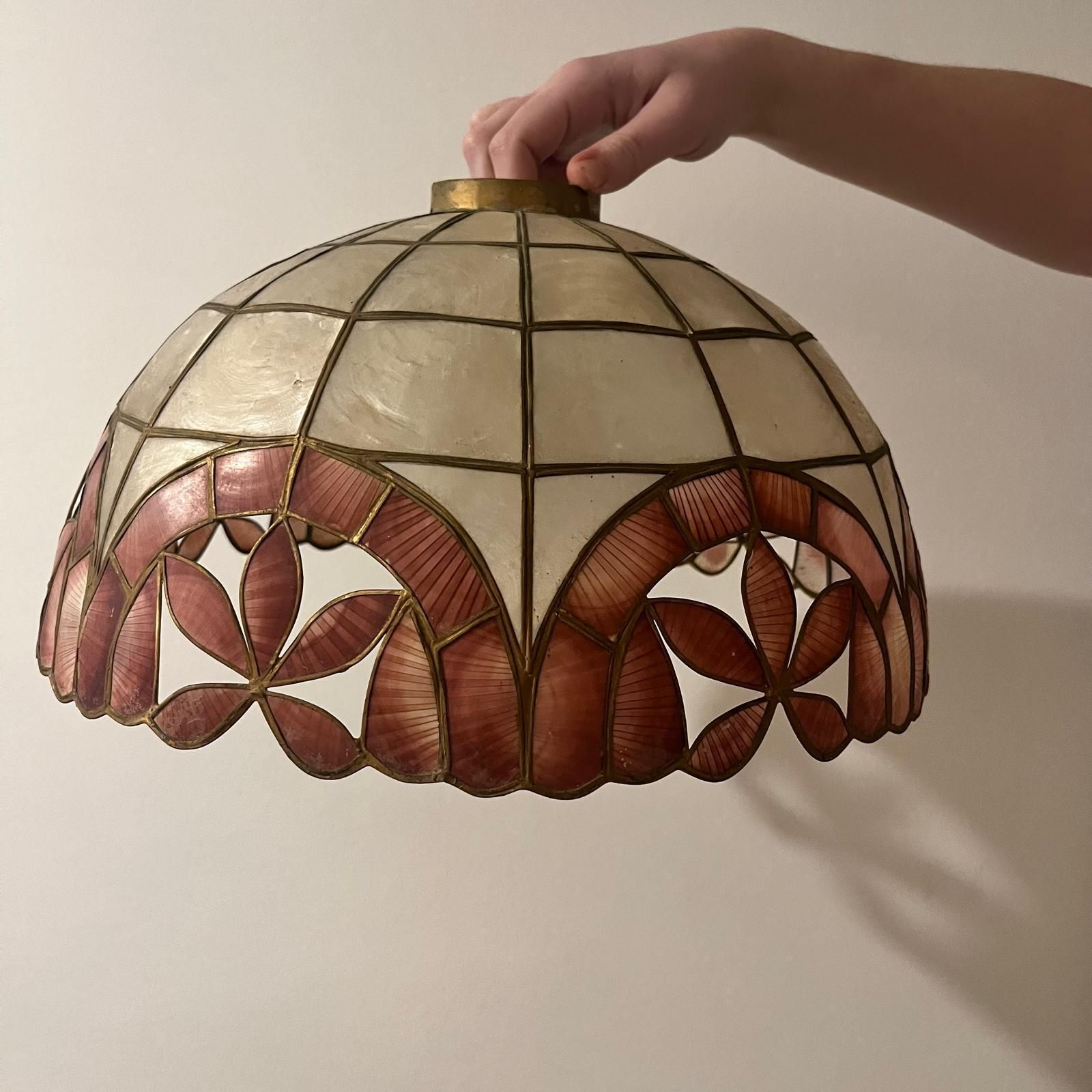 Vintage Capiz Lampshade With Detailing photo furniture