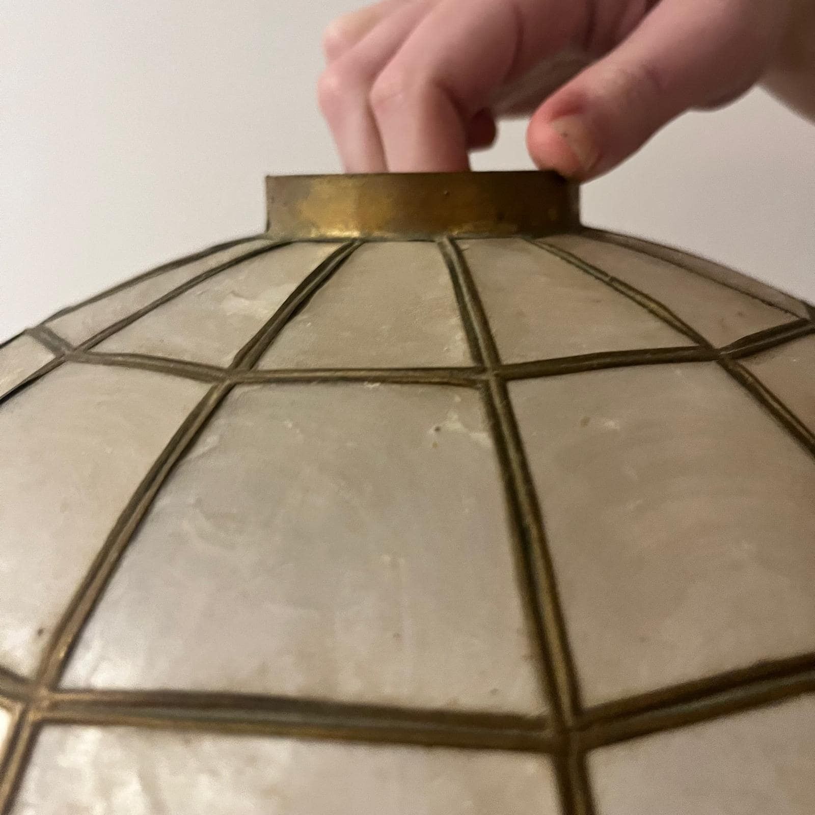 Vintage Capiz Lampshade With Detailing photo Lighting
