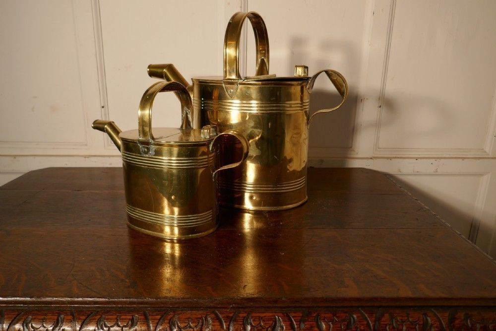Set Of 2 Victorian Brass Hot Water Jugs photo buy