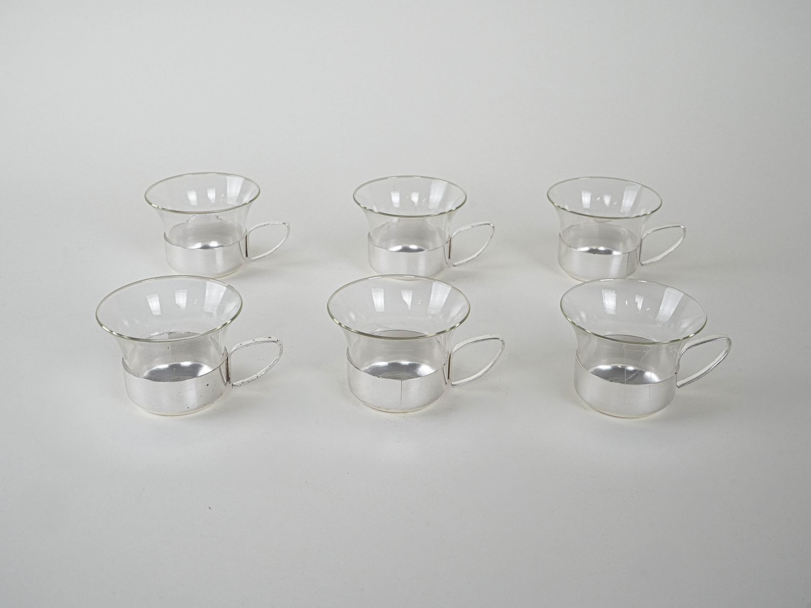 Set Of Glass Cups Italian Design 1980s Production Italy photo 309.0