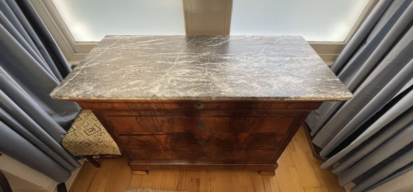 A 19th Century French Burr Walnut Louis Philippe Era photo furniture