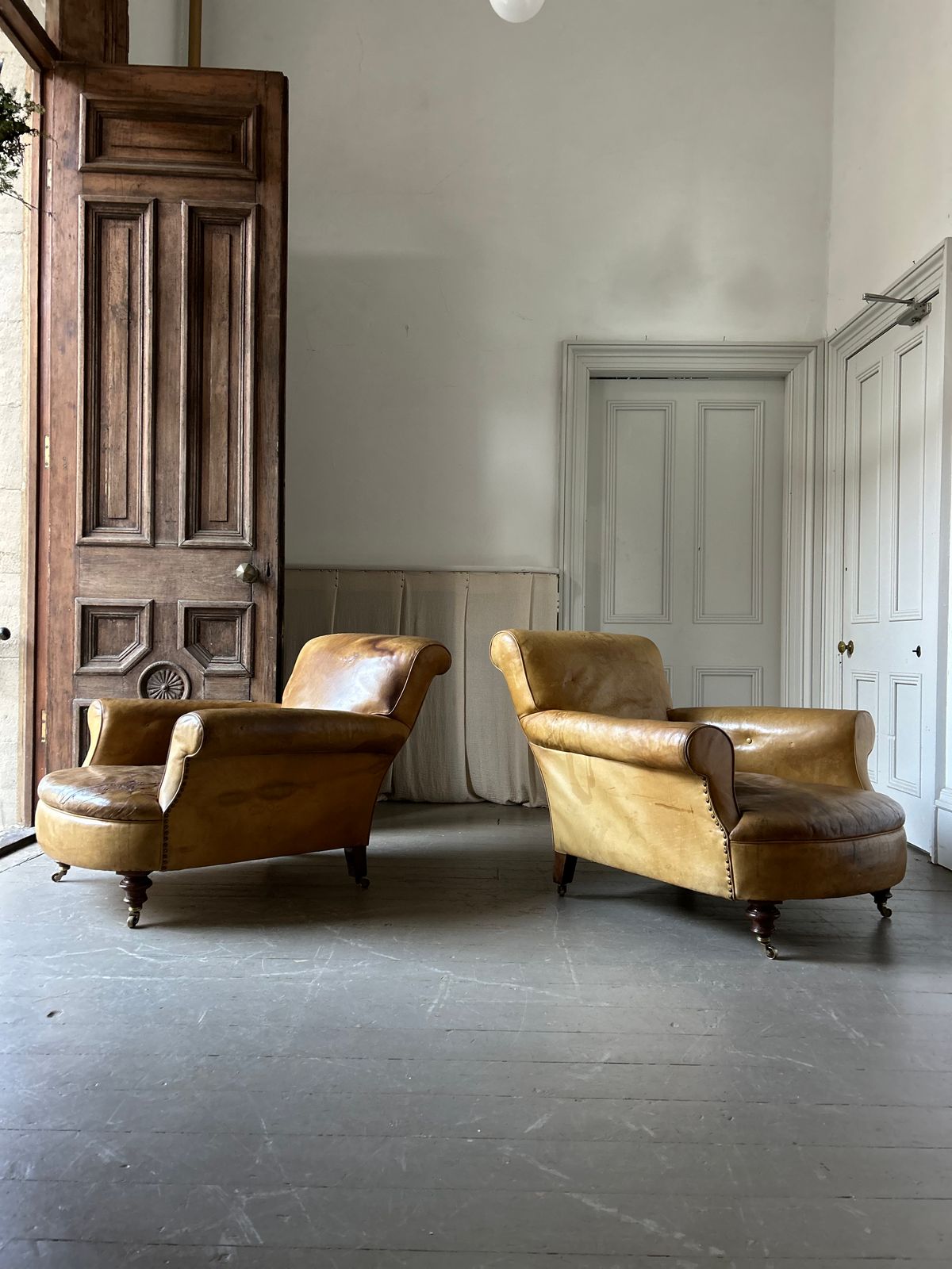 Pair Of Very Deep Seated 19th Century English Club Chairs photo for sale