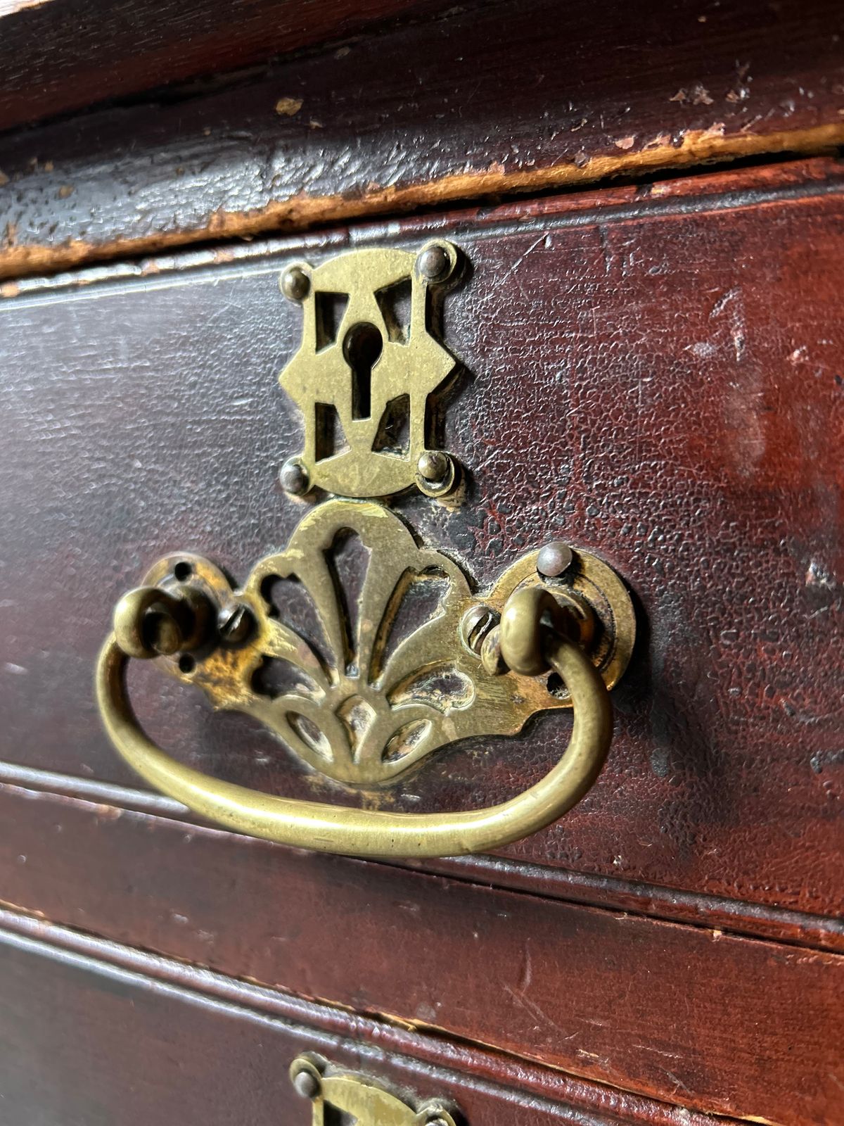 Cute 19th Century Kneehole Desk In Original Paint photo vintage