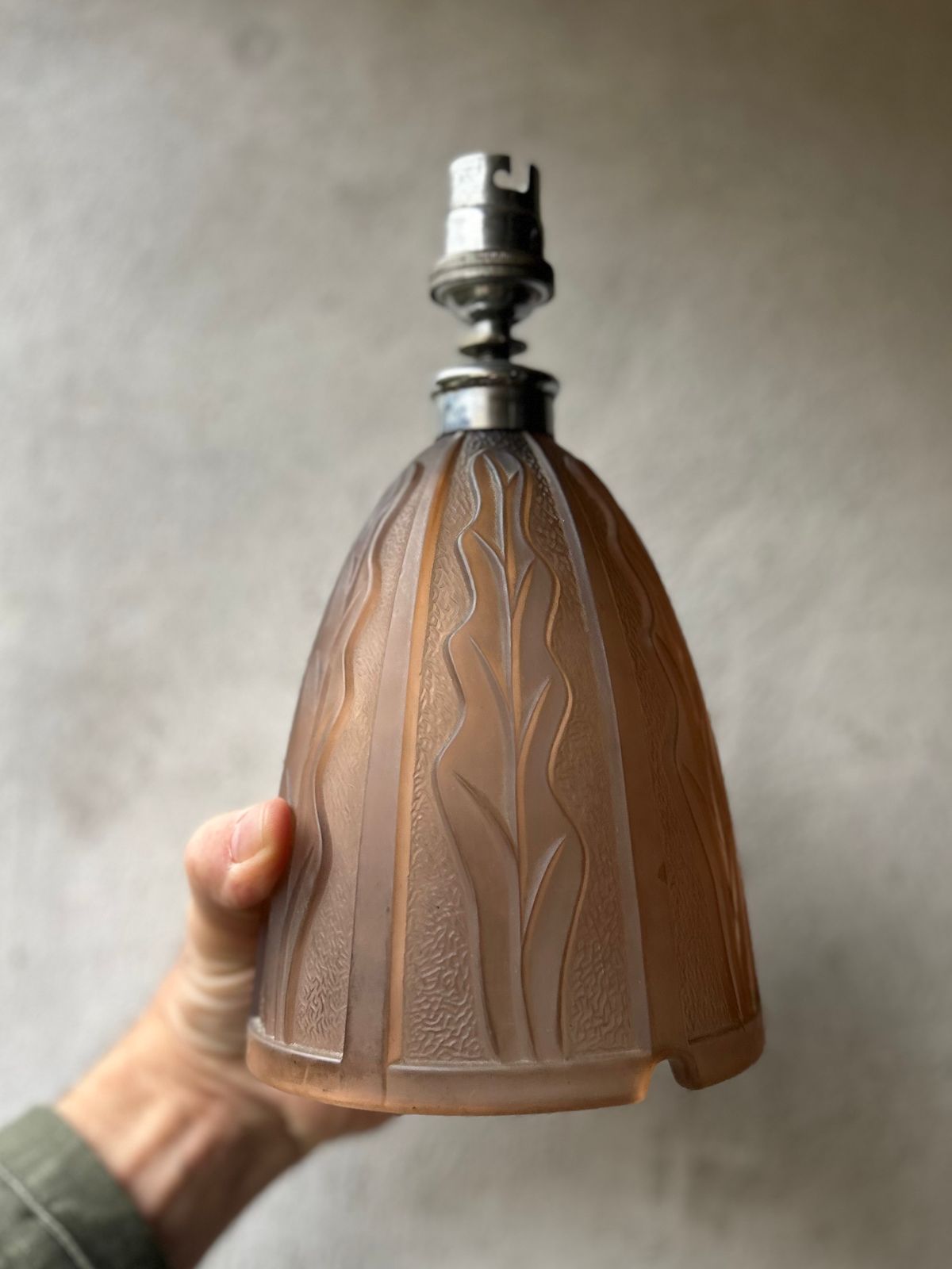 Elegant 1920's Glass Lamp Base In The Manner Of Rene Lalique photo furniture