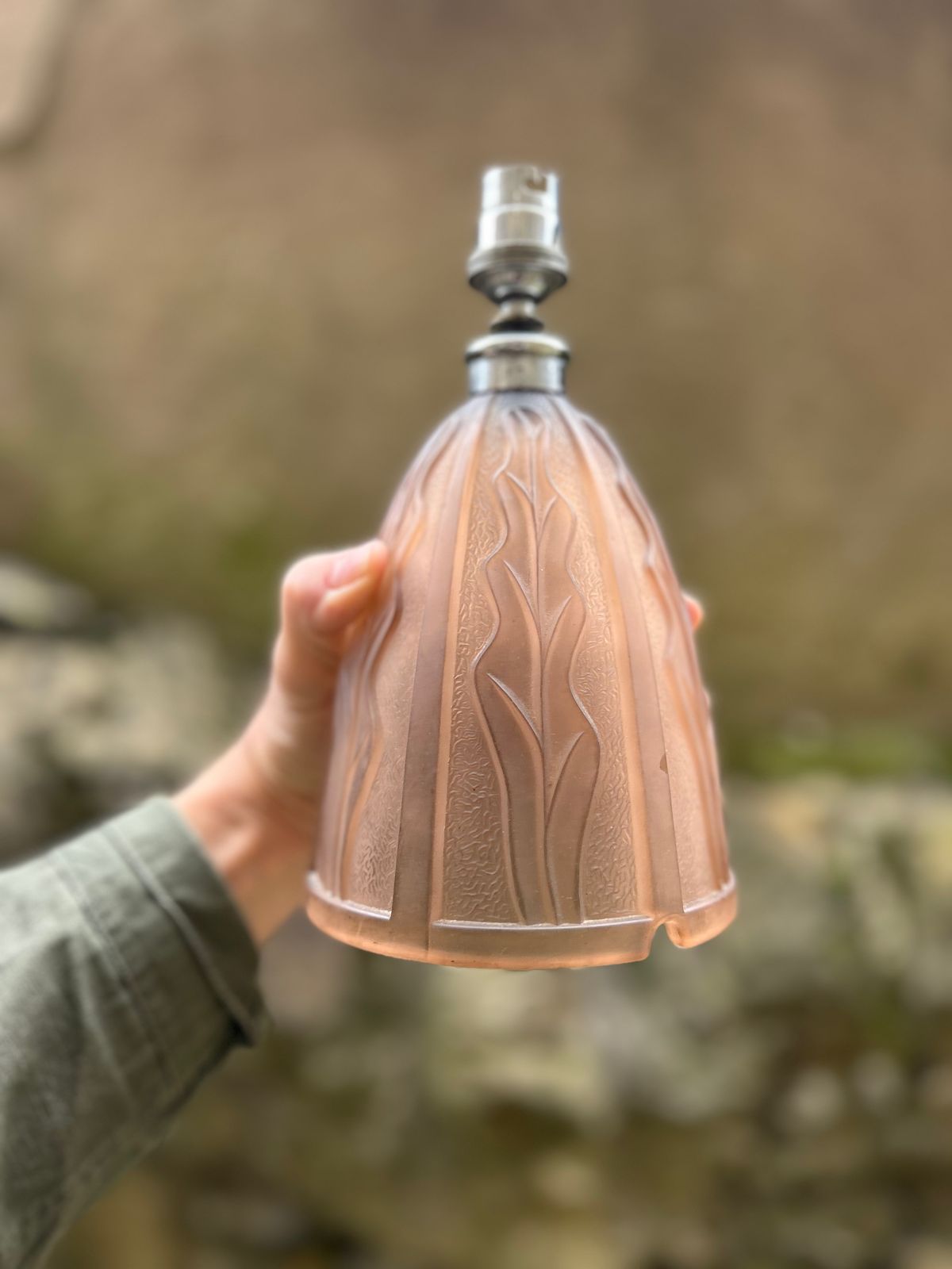 Elegant 1920's Glass Lamp Base In The Manner Of Rene Lalique photo vinterior