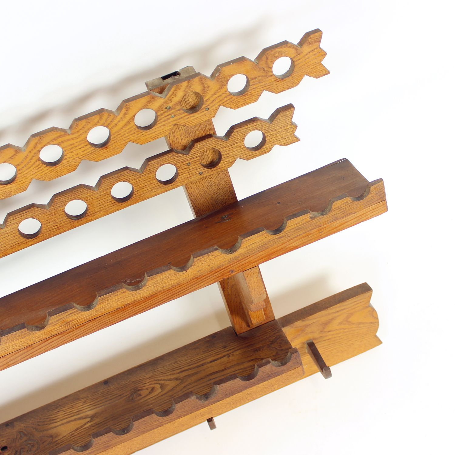 Mid Century Folk Art Wooden Wall Shelf, Czechoslovakia, 1950s photo for sale
