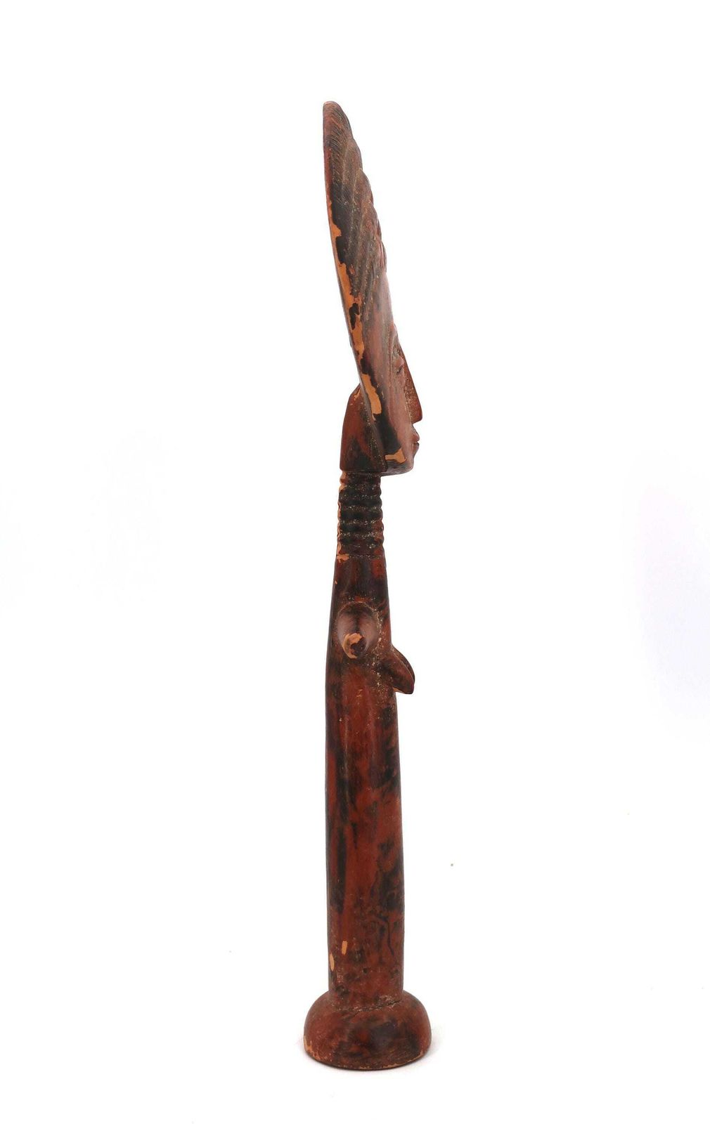 Large Wooden African Ashanti Akuaba Doll Statue, Fertility Goddess From Ghana 1980s / Africa, Totem, Wood, Art, Home Decor photo buy