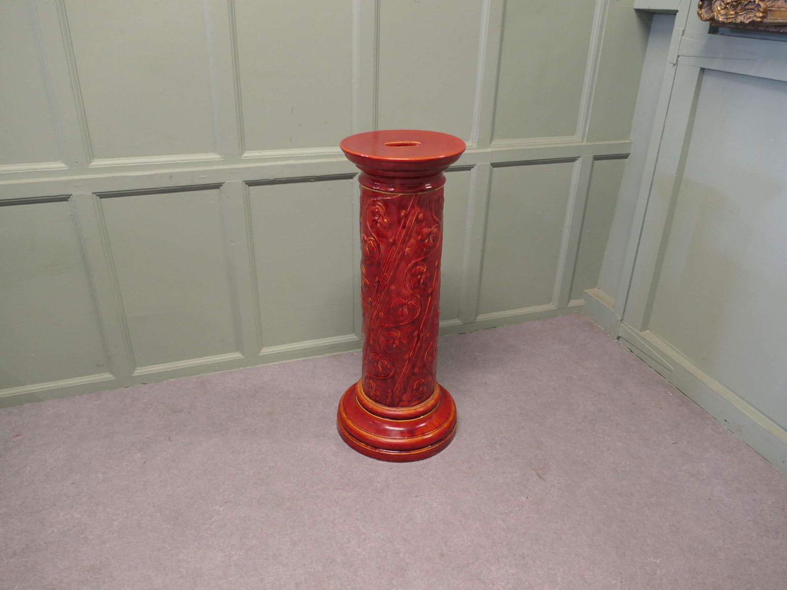 Victorian Burmantofts Faience Glazed Jardiniere Plinth photo Home Decor