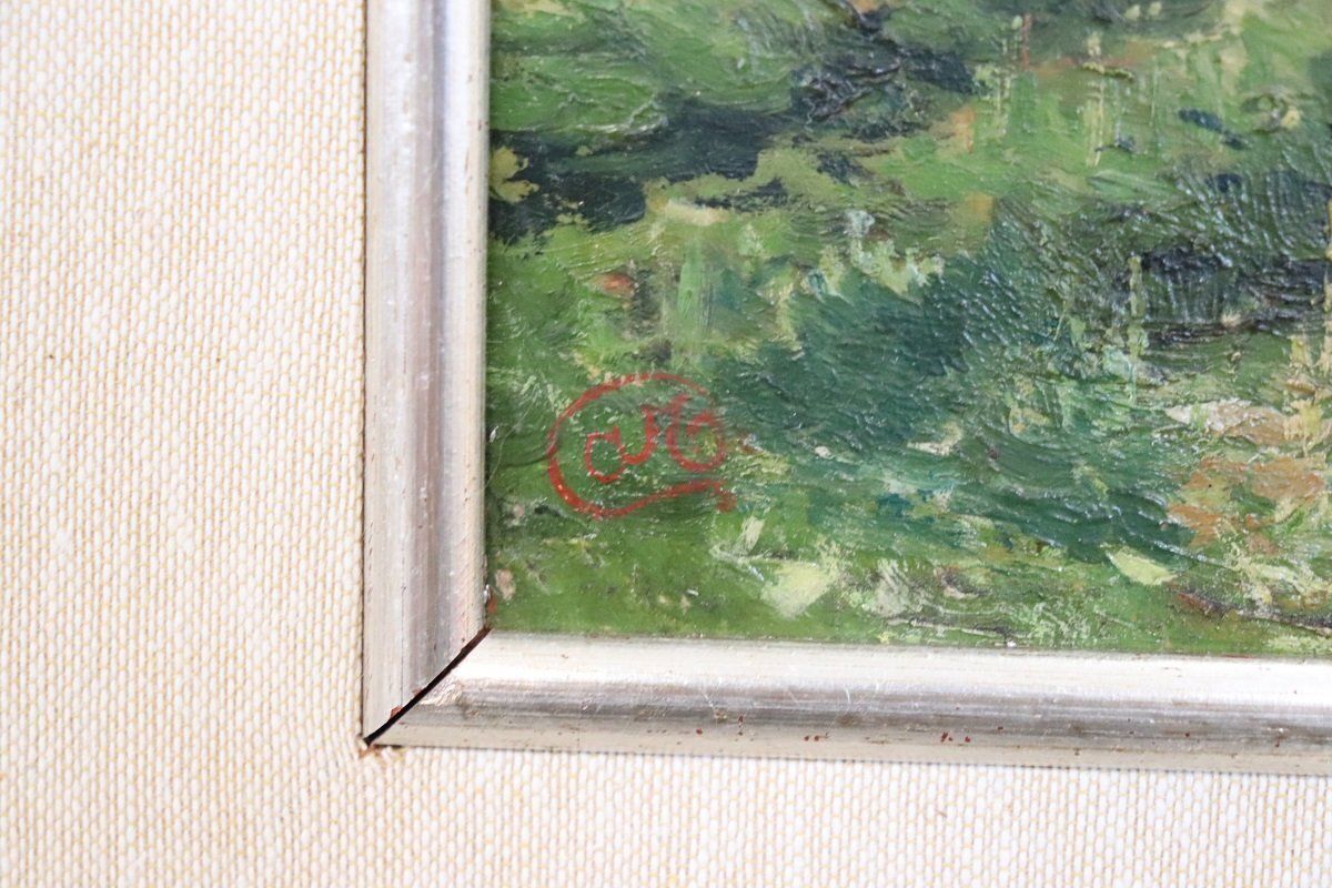 photo for sale Countryside Landscapes, Oil Paintings On Board, Early 20th Century, Framed, Set Of 2