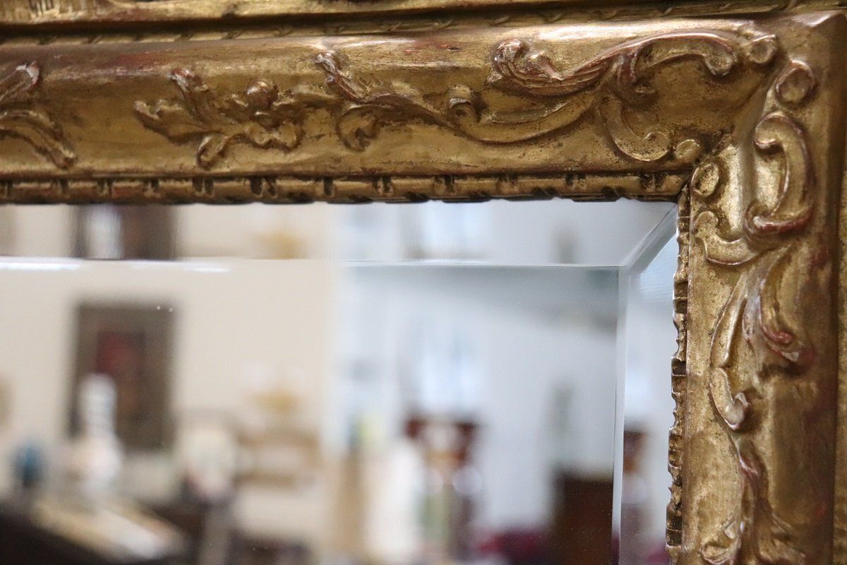 Carved And Gilded Wood Wall Mirror, Early 20th Century photo furniture