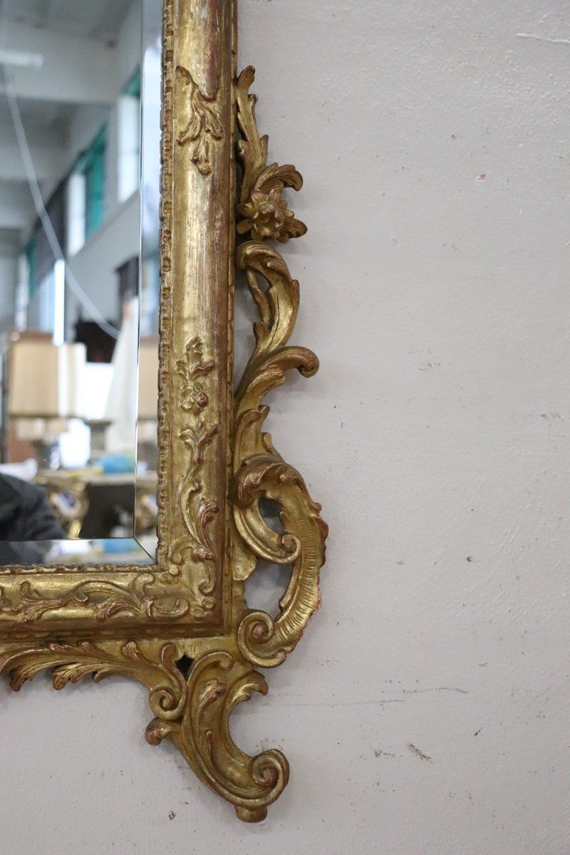 photo for sale Carved And Gilded Wood Wall Mirror, Early 20th Century