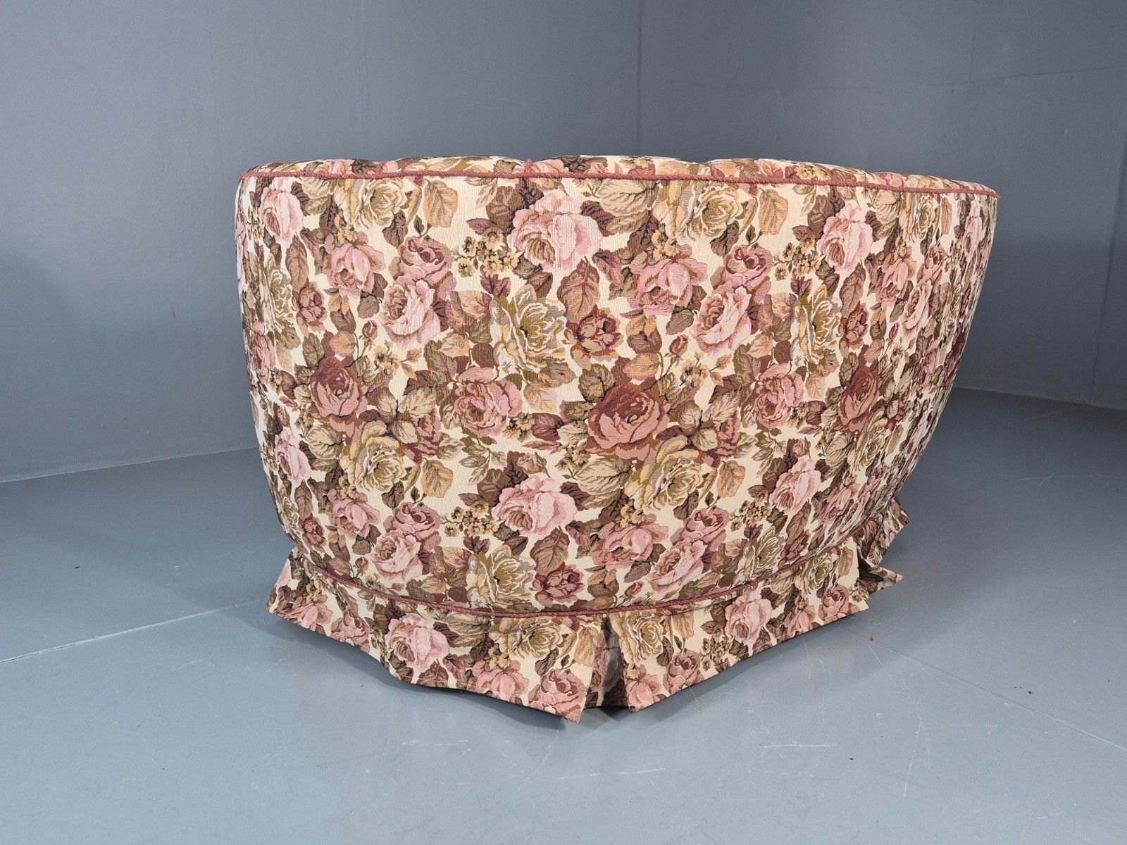 photo vinterior 2 Seater Banana Sofa Vintage Danish Art Deco Floral Upholstery  Eb10788 V2ss