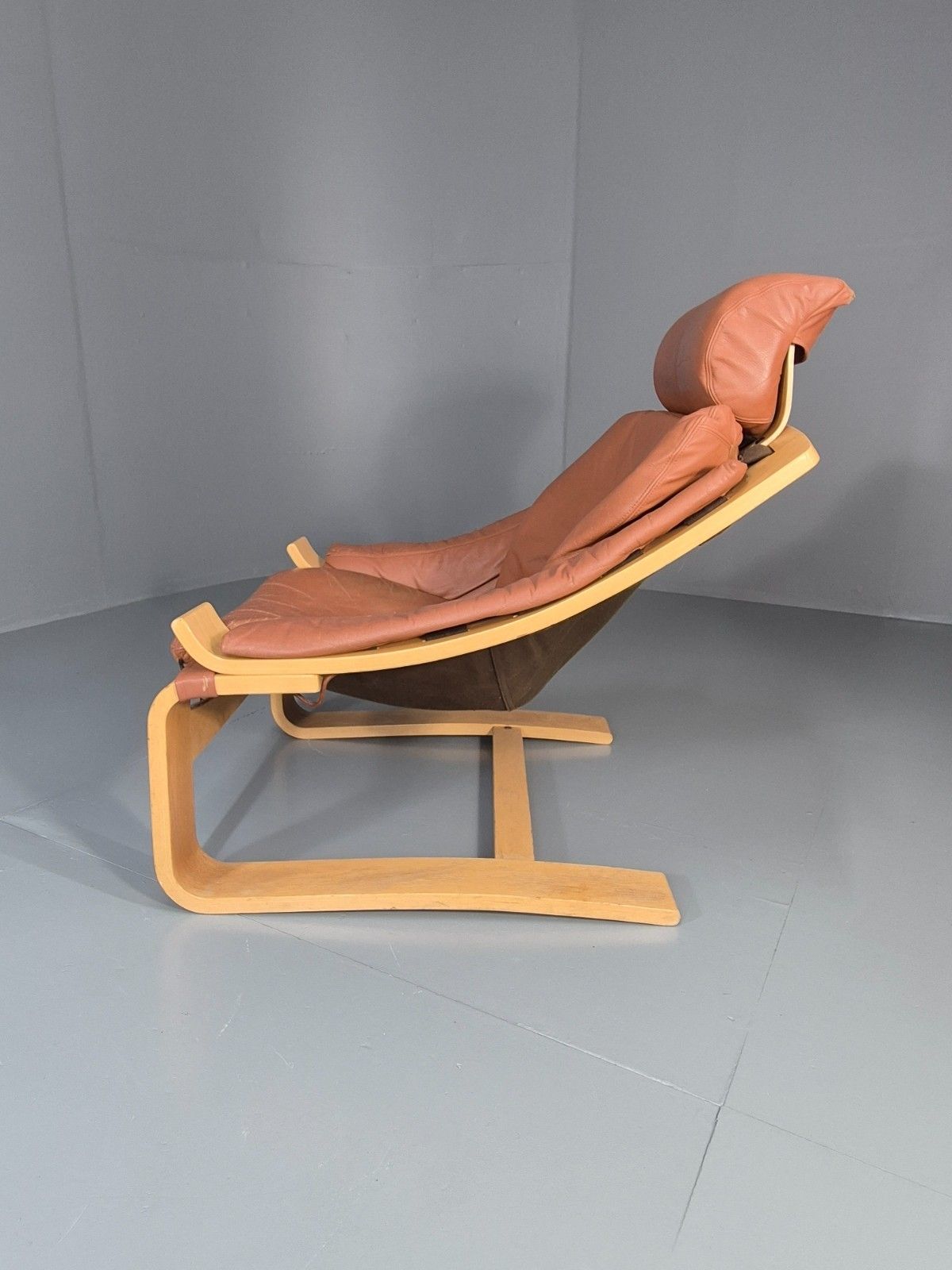photo vinterior Vintage Leather Lounge Chair Mid Century Kroken Aki Fribyter Retro Eb11309 Mben