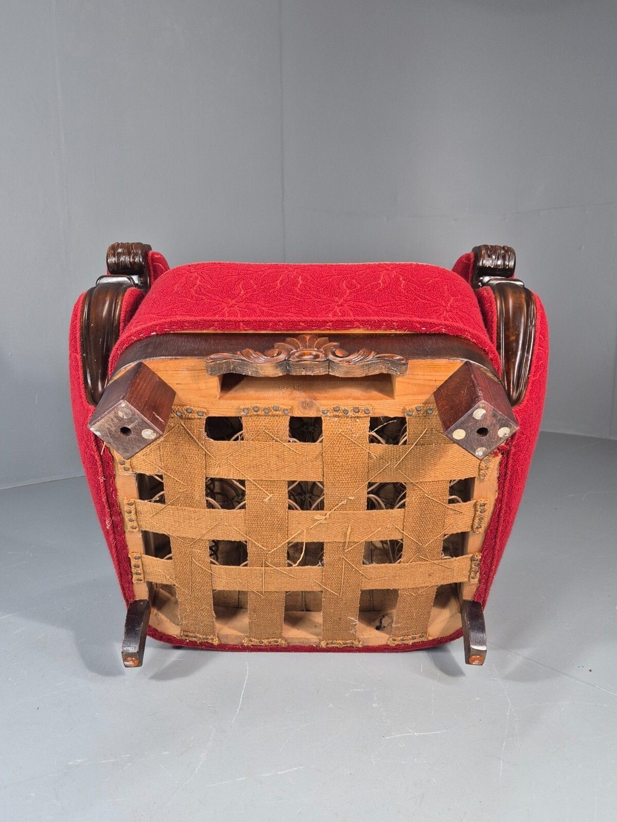 photo buy Vintage Art Deco Danish Lounge Chair Red Moquette 1930s Eb11394 Vclo