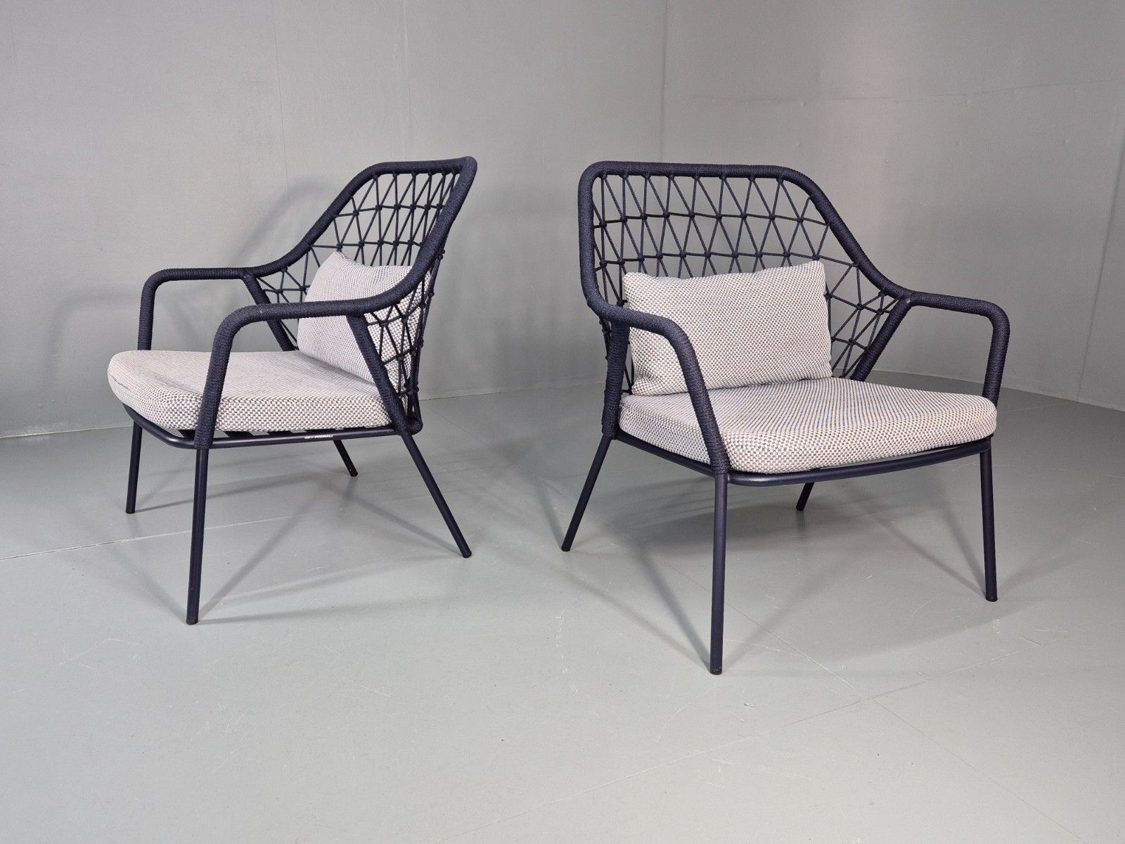 2 Pedrali 3679 Chairs Model Panarea Blue And Grey Modern Design Eb11427 Mnor photo for sale