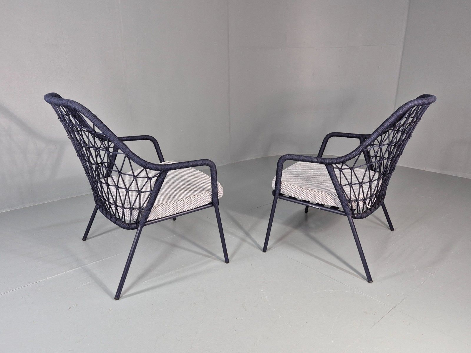 photo buy 2 Pedrali 3679 Chairs Model Panarea Blue And Grey Modern Design Eb11427 Mnor