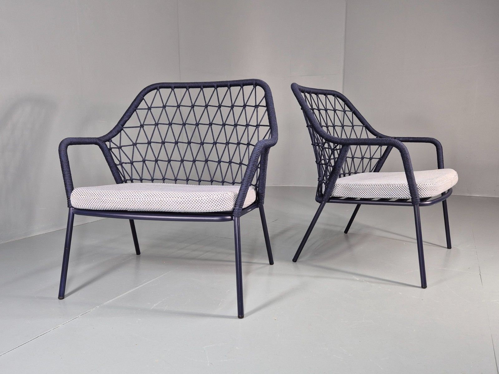 2 Pedrali Panarea 3679 Chairs Blue And Grey Modern Design Eb11429 Mnor photo for sale