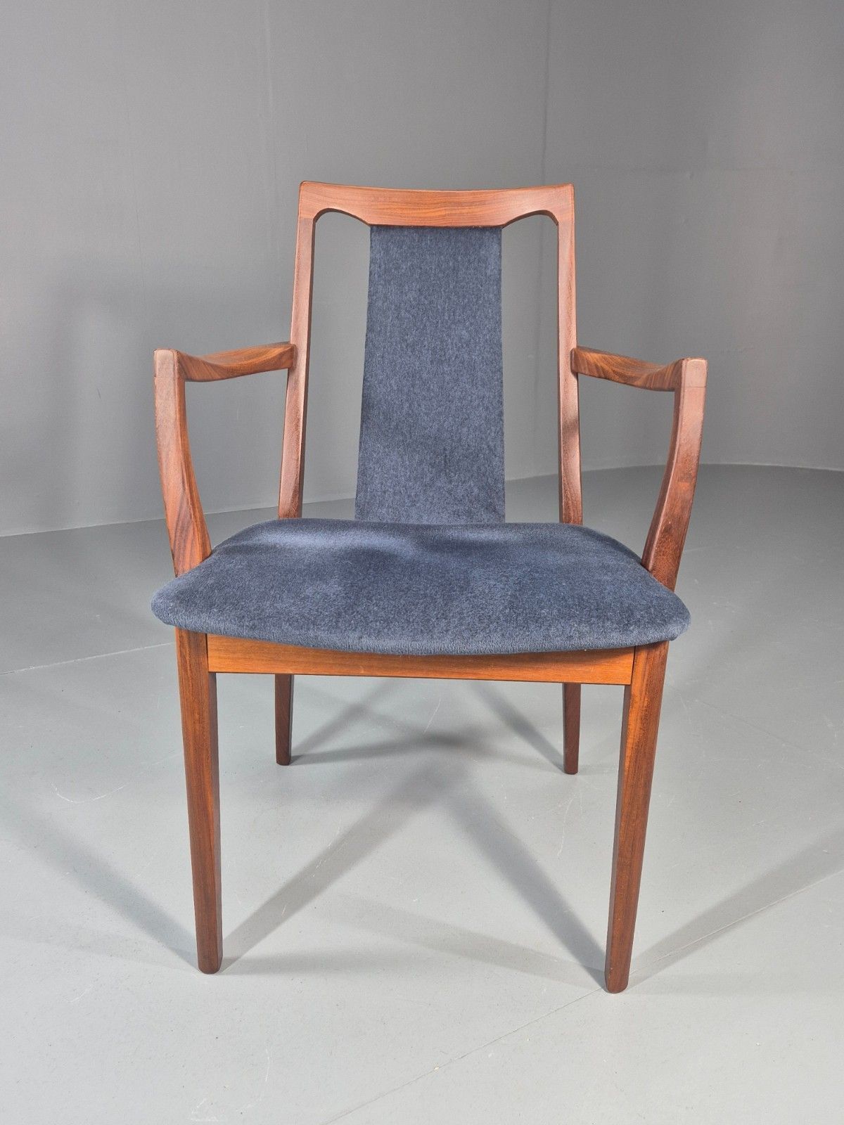 Vintage G Plan Carver Chair 1980s Retro Teak Blue Velour Eb11526 Mdin photo furniture