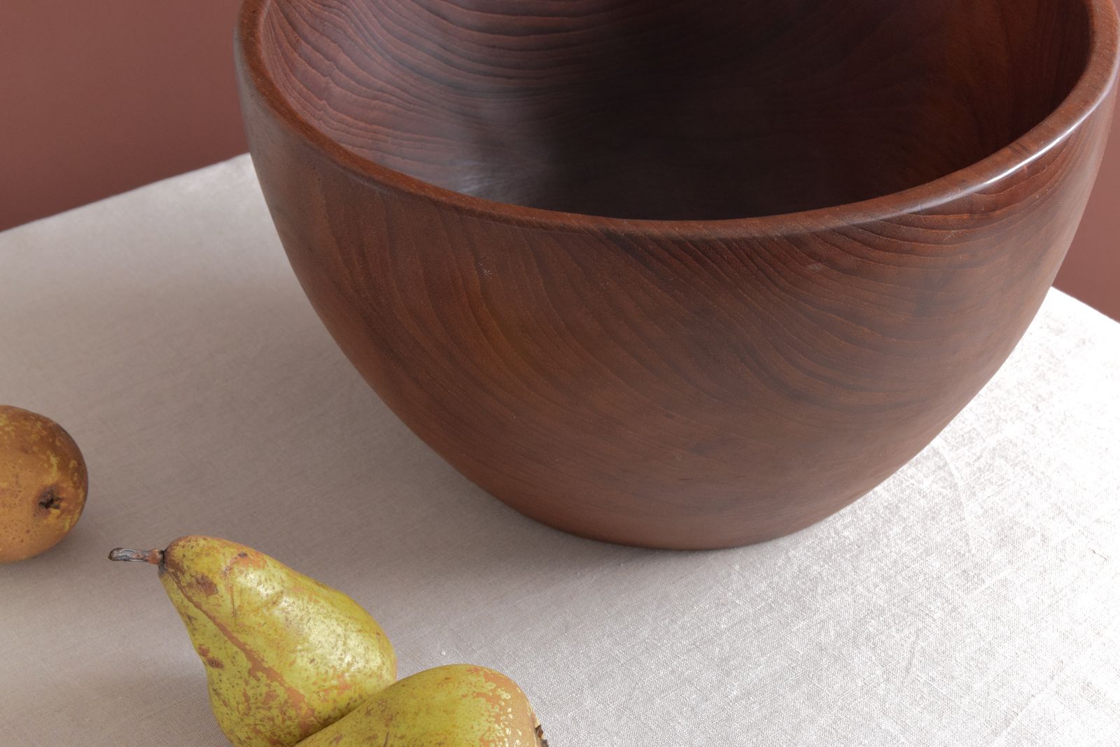 Vintage Large Hand Turned Wooden Bowl photo for sale