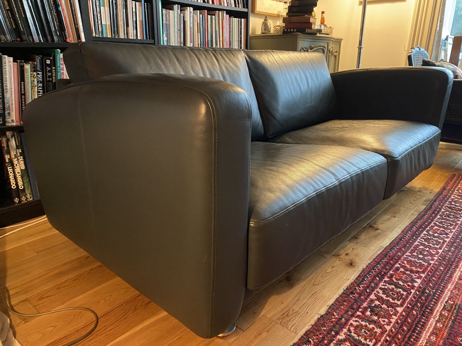 Vintage Jaguar Leather Sofa And Matching Chair In Racing Green photo furniture