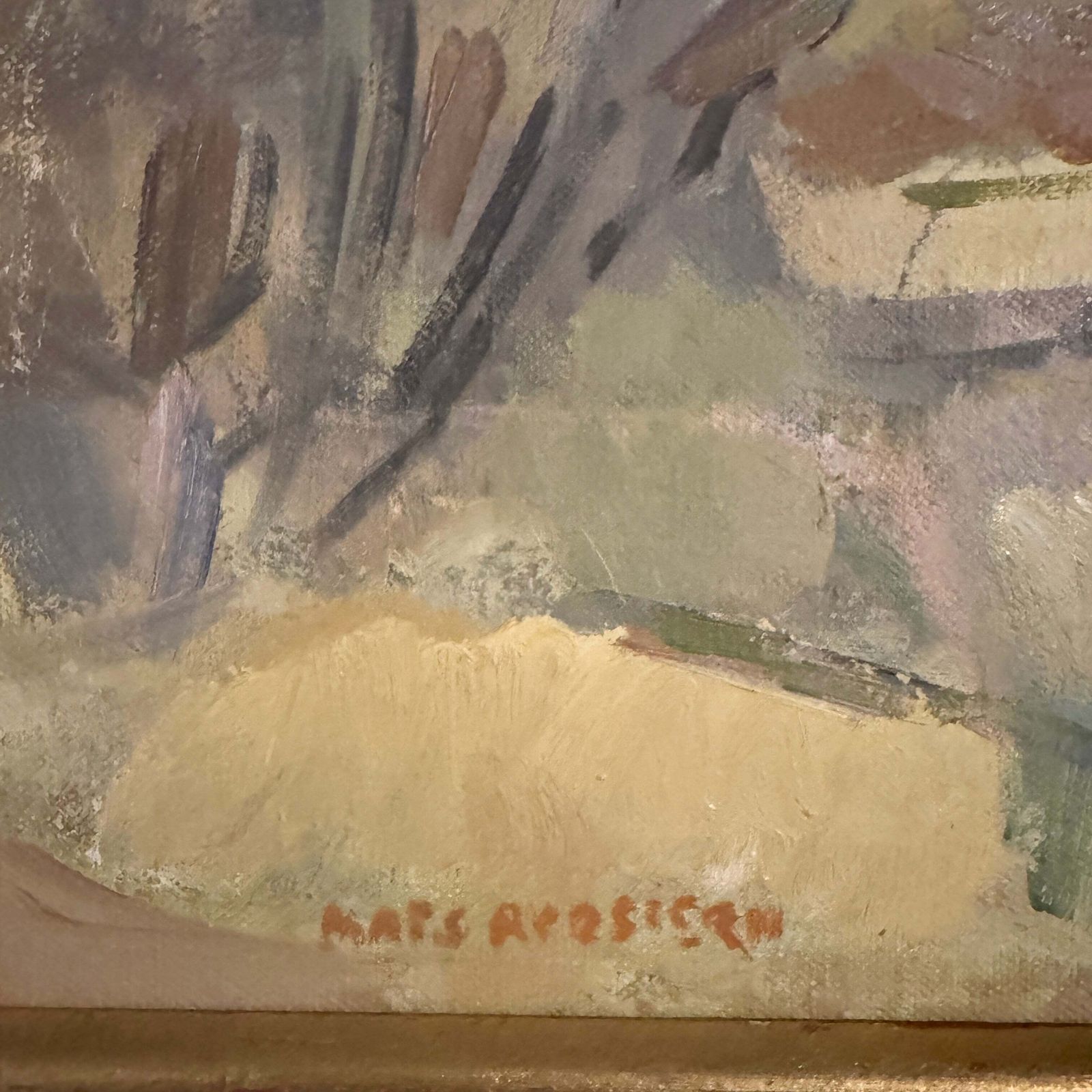 Towards A Soft Horizon. Vintage Swedish Oil Painting By Mats Rydstern photo for sale