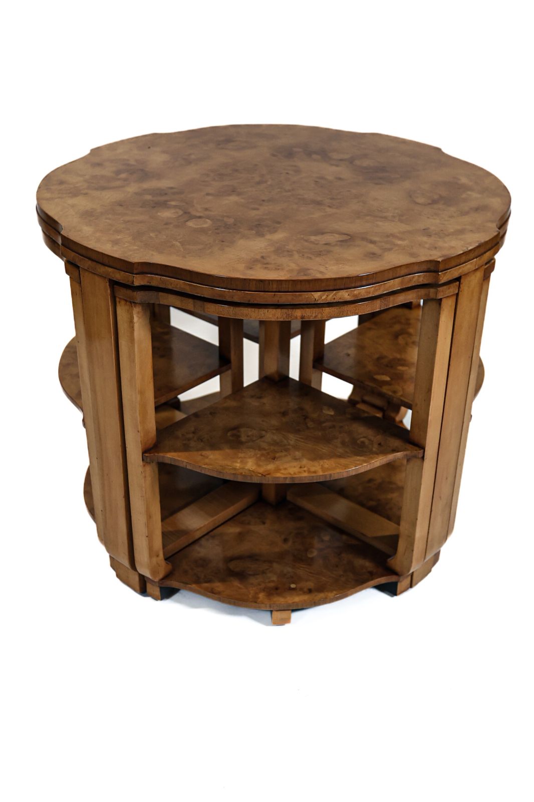 Art Deco Burr Walnut Nest Of 4 Tables 1930s photo Furniture