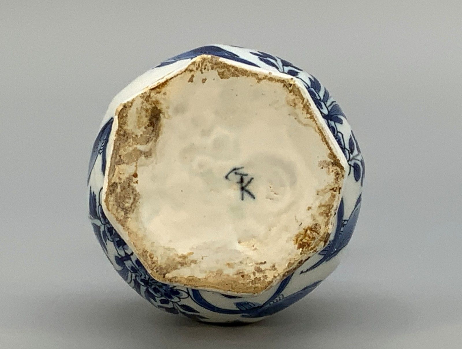 Home Decor Small 18th Century Dutch Delft Octagonal Chinoiserie Blue And White Faience Vase photo
