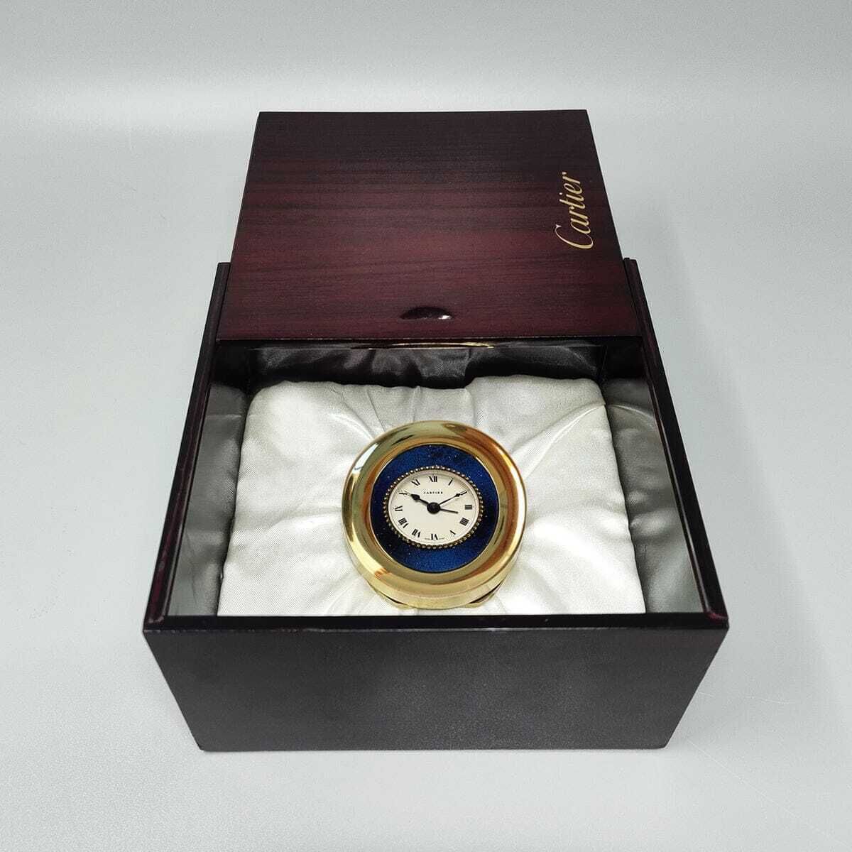 photo furniture 1960s Gorgeous Cartier Desk Travel Alarm Clock Pendulette. Made In Swiss
