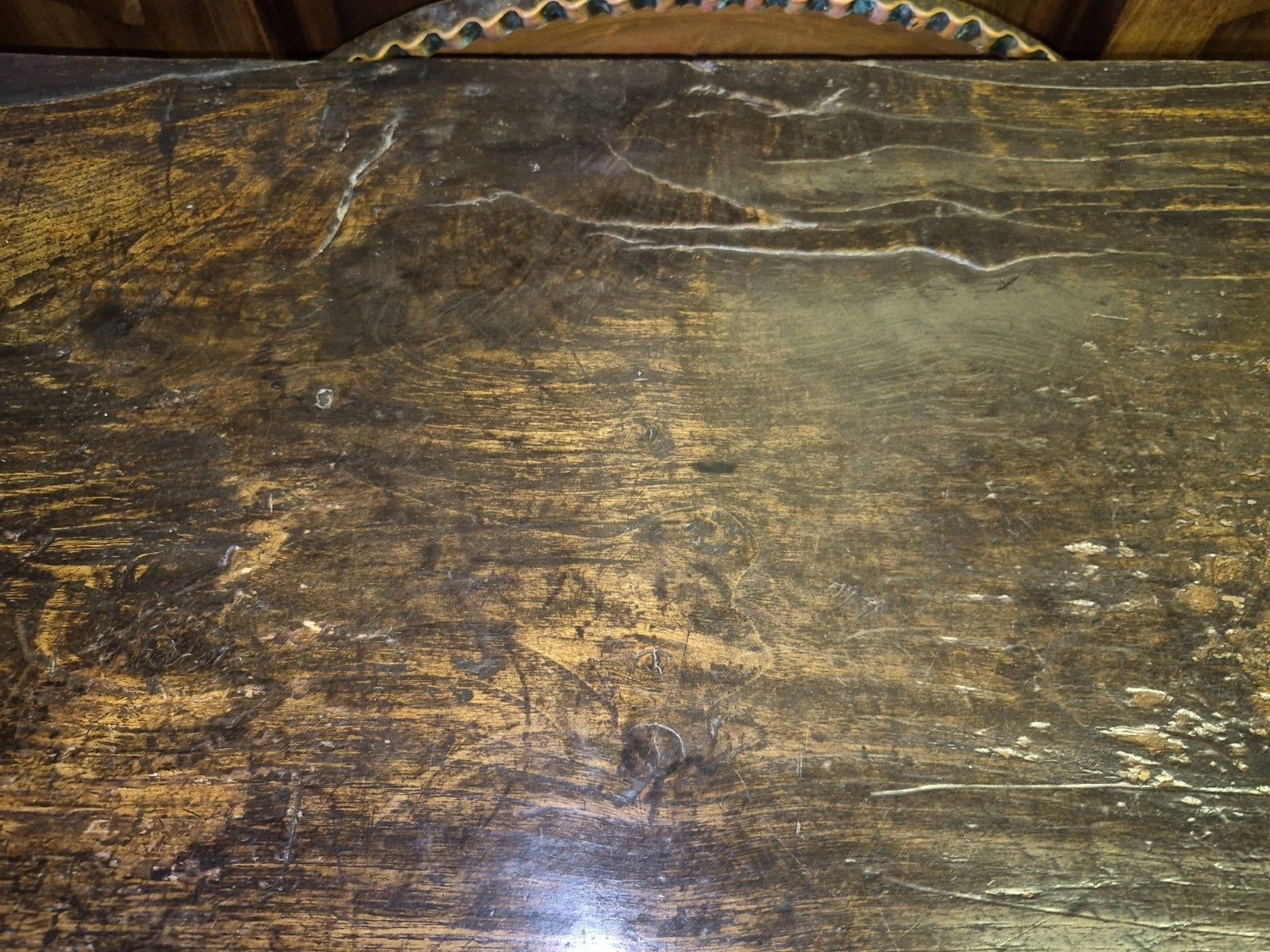 325.0 A Spanish 17th Century Sweet Chestnut Top Credence Hall  Table Carved Frieze photo