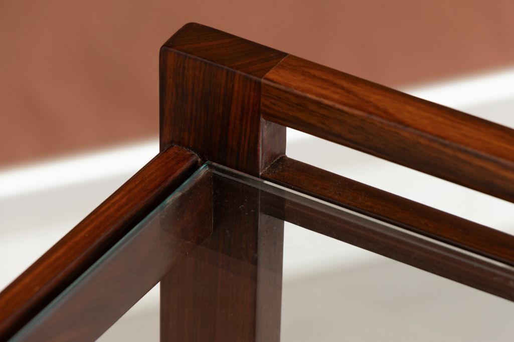Rosewood & Glass 3 Tier Drinks Trolley By Litton Furniture For Heals C.1975 photo vinterior