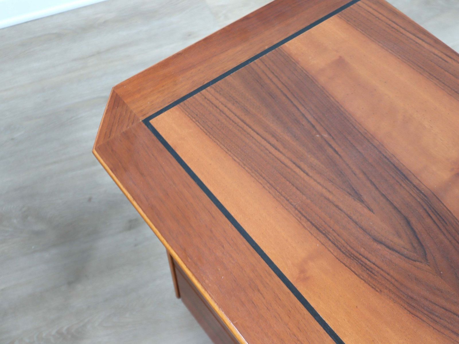 photo furniture Pair Of Solit Walnut Nightstands Bedside Table Late 1970s