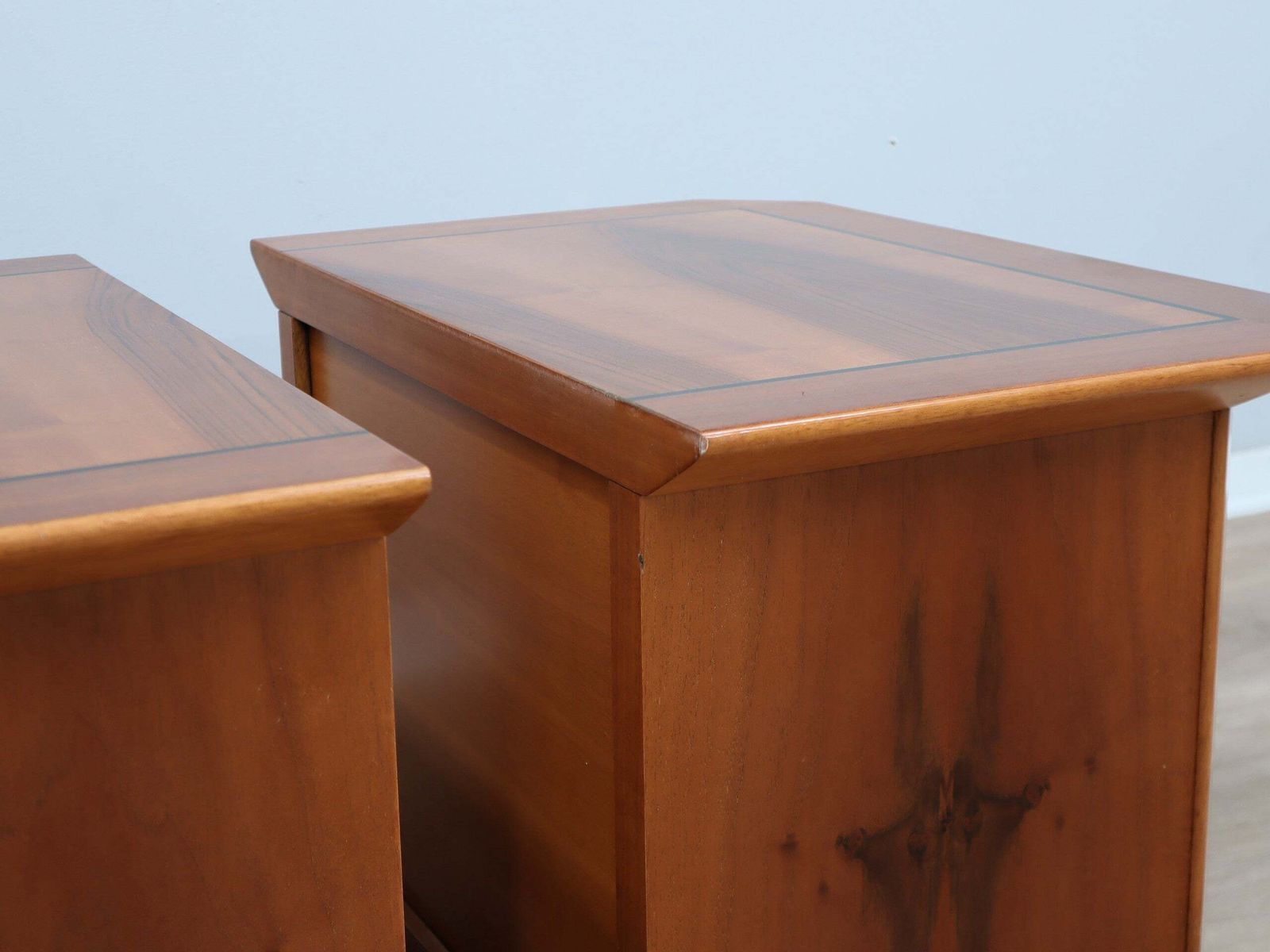 1300.0 Pair Of Solit Walnut Nightstands Bedside Table Late 1970s photo
