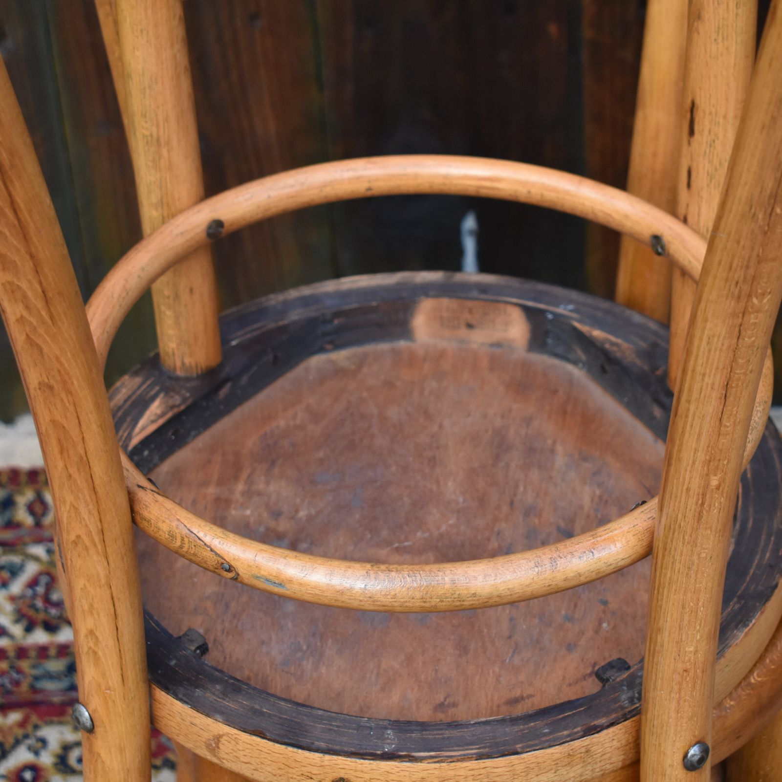 Antique Original Fischel Czech Bentwood Thonet Style Cafe Bistro Chairs Pair photo vintage
