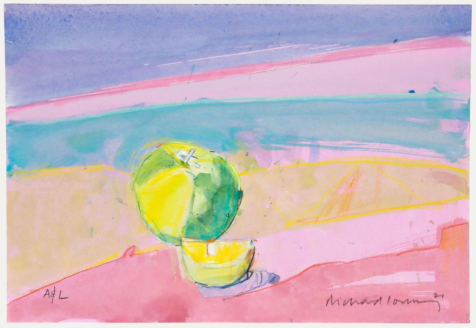 Richard J.S. Young 2021 Mixed Media, Apples And Lemons