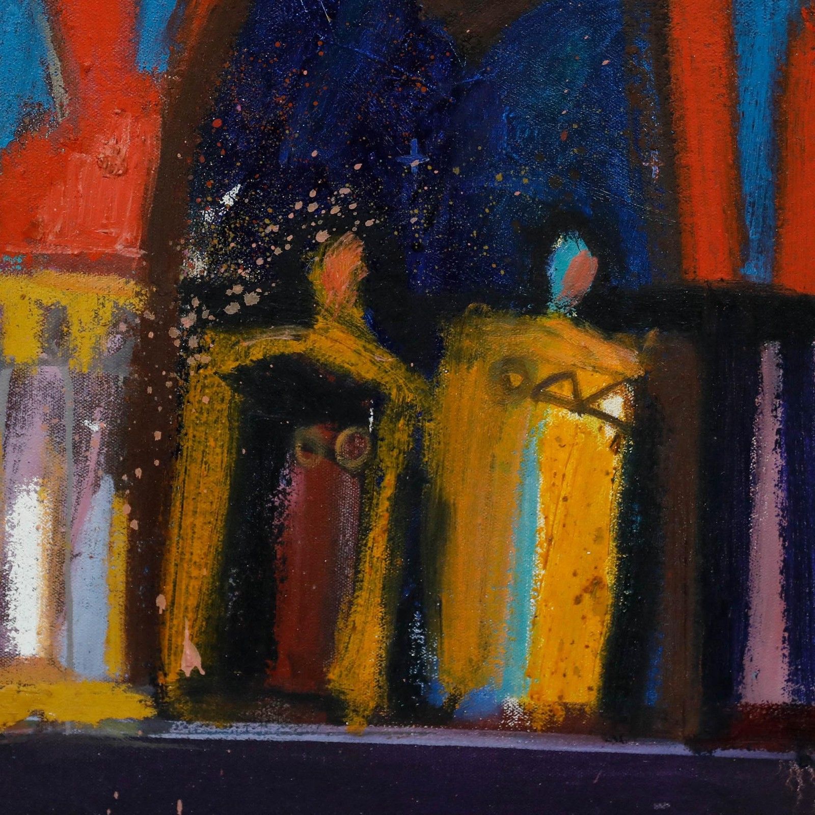 Richard J.S. Young Framed Contemporary Oil, Street Scene photo Art