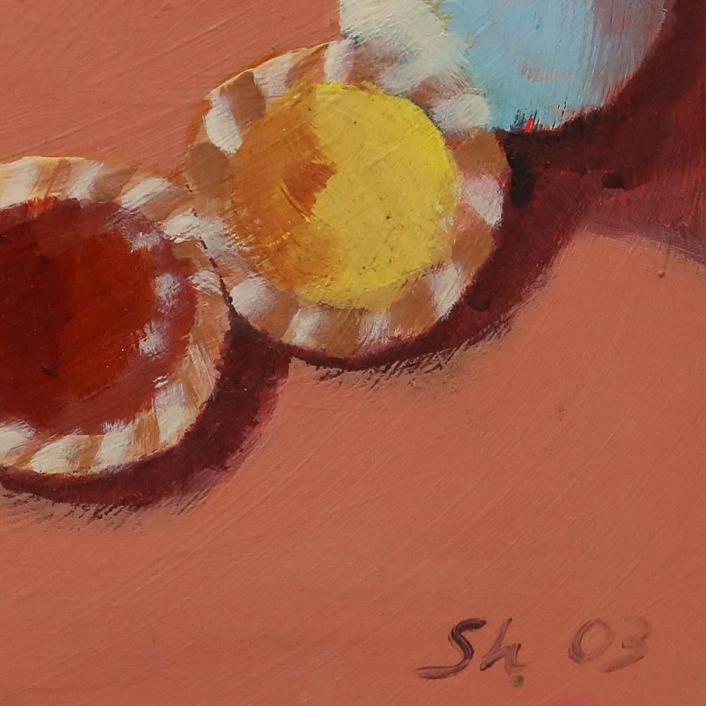 Framed Contemporary Oil Still Life With Jam Tarts photo vinterior