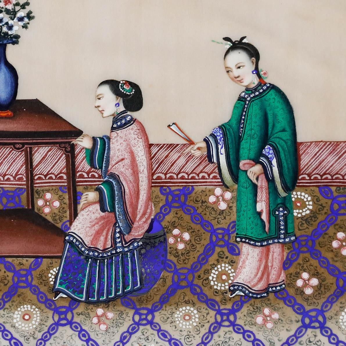 Chinese School 19th Century Gouache Tea For The Lady photo 250.0