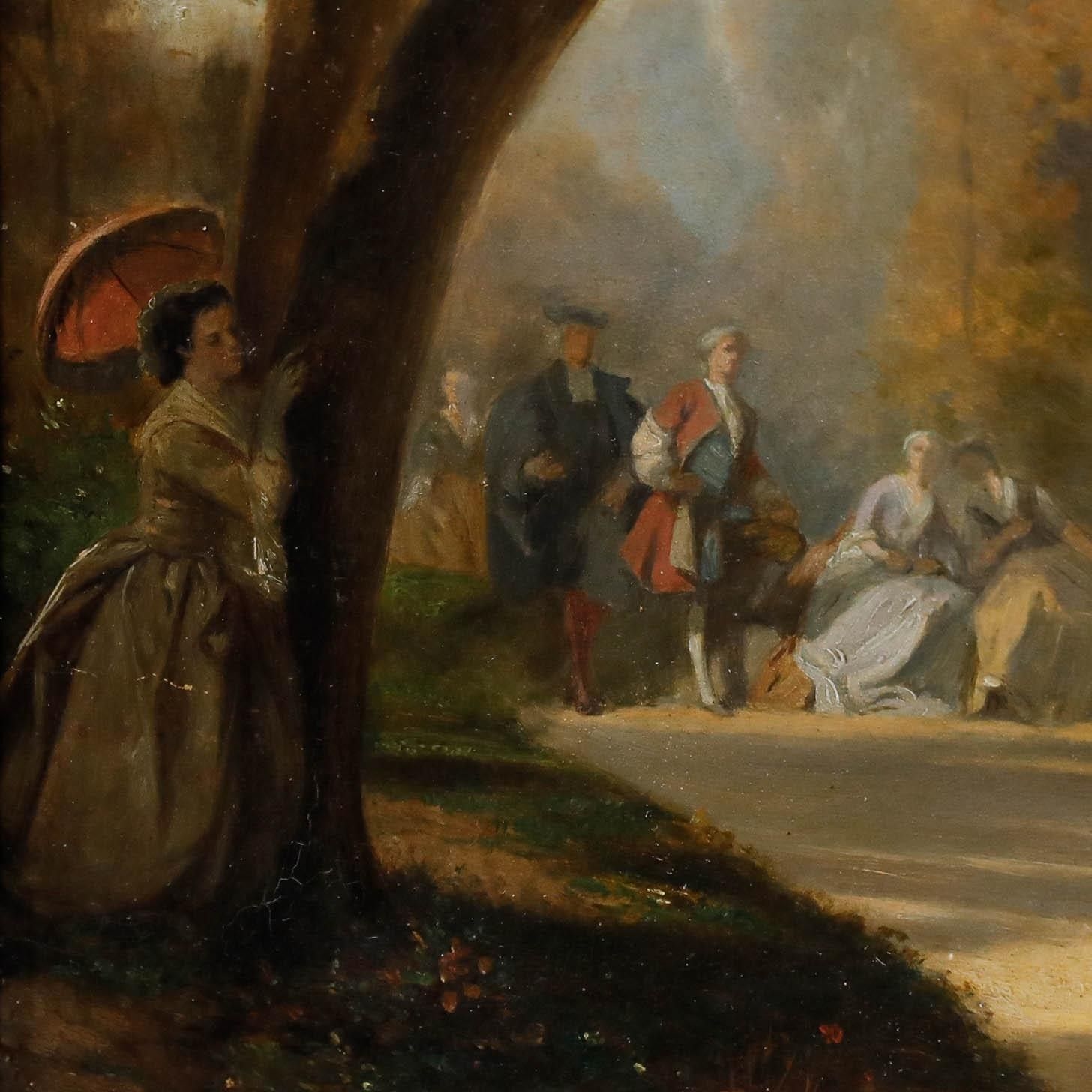 19th Century Oil A Game Of Boules photo 550.0