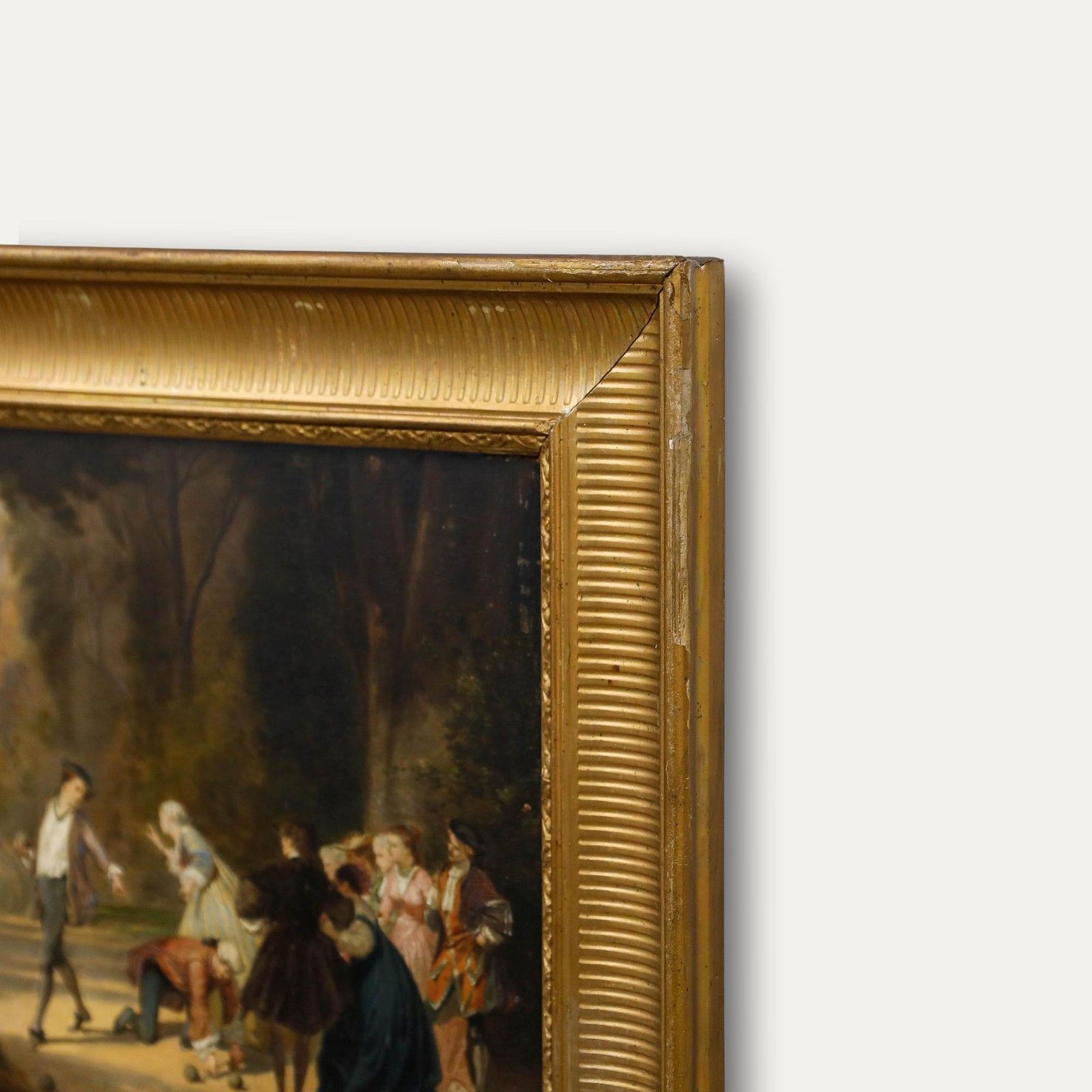 19th Century Oil A Game Of Boules photo vinterior