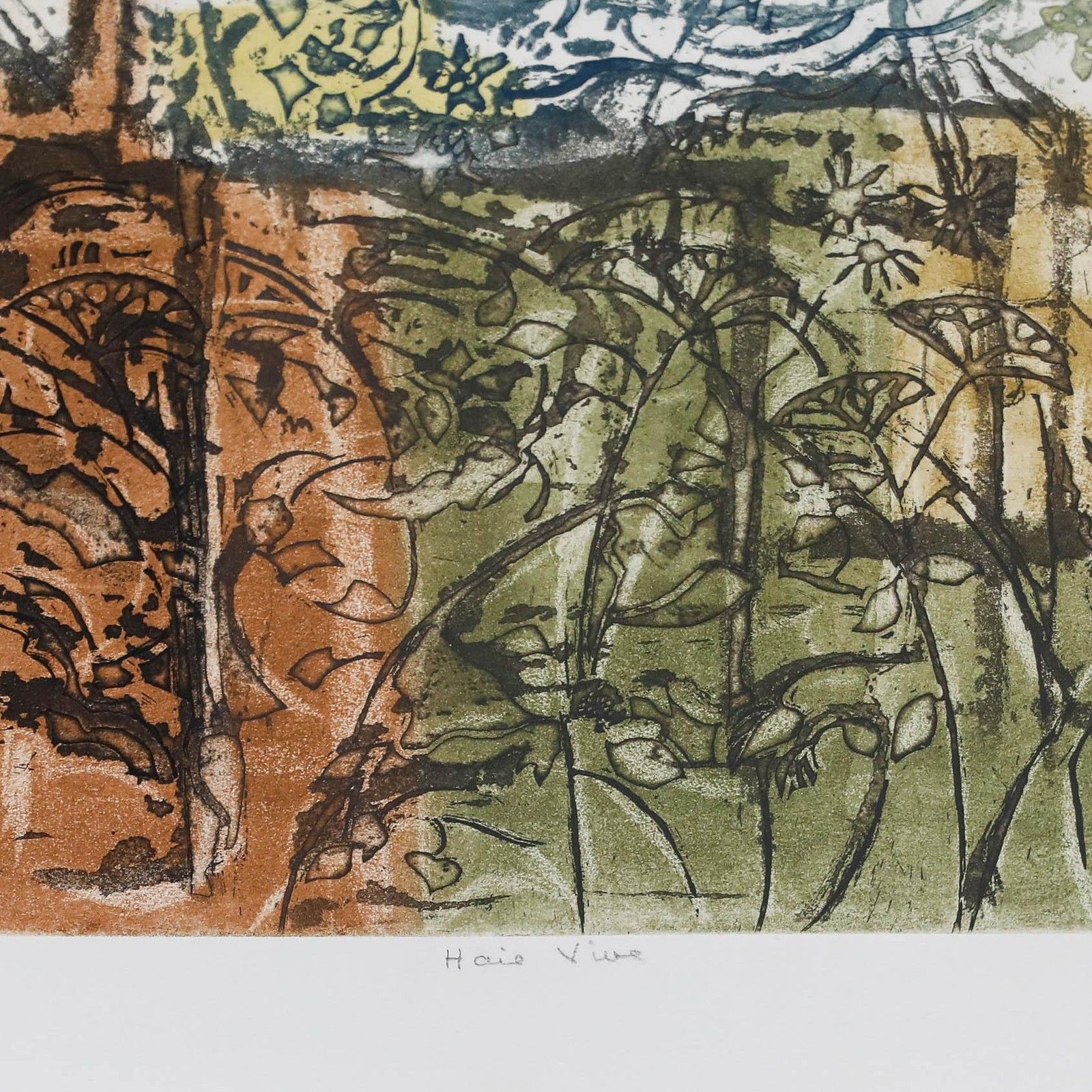 Betty Connal Peebles (1935 1999) 20th Century Collagraph, Haie Vive photo for sale