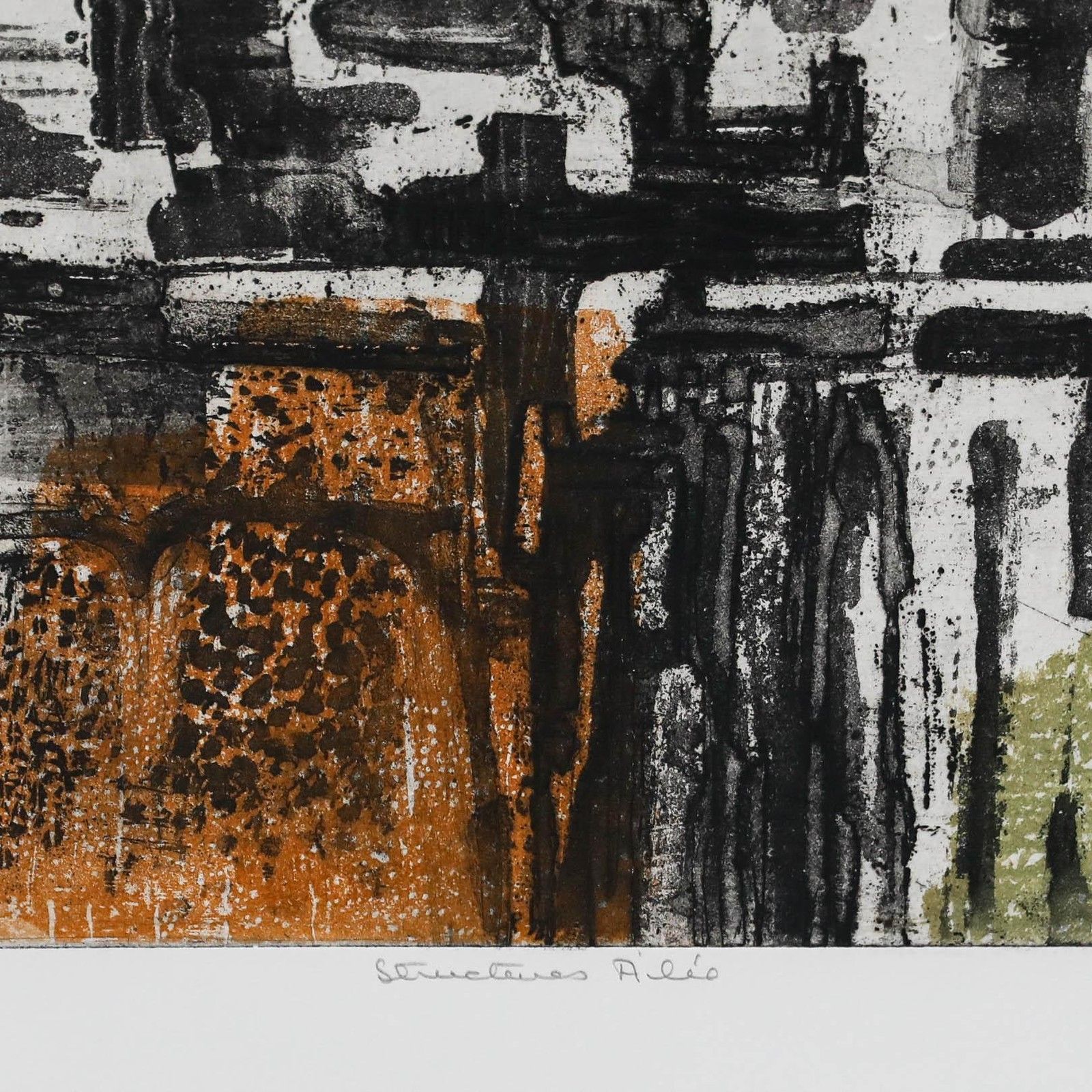 Betty Connal Peebles (1935 1999) 20th Century Collagraph, Structures Ailie photo for sale
