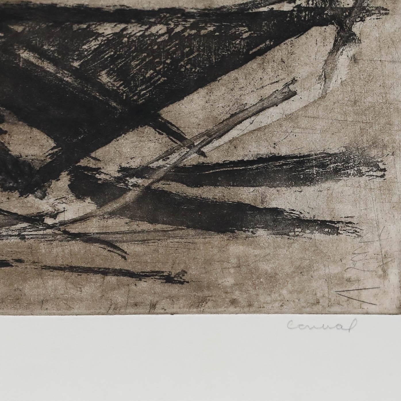 Betty Connal Peebles (1935 1999) 20th Century Collagraph, Baleaux Bruns photo 145.0