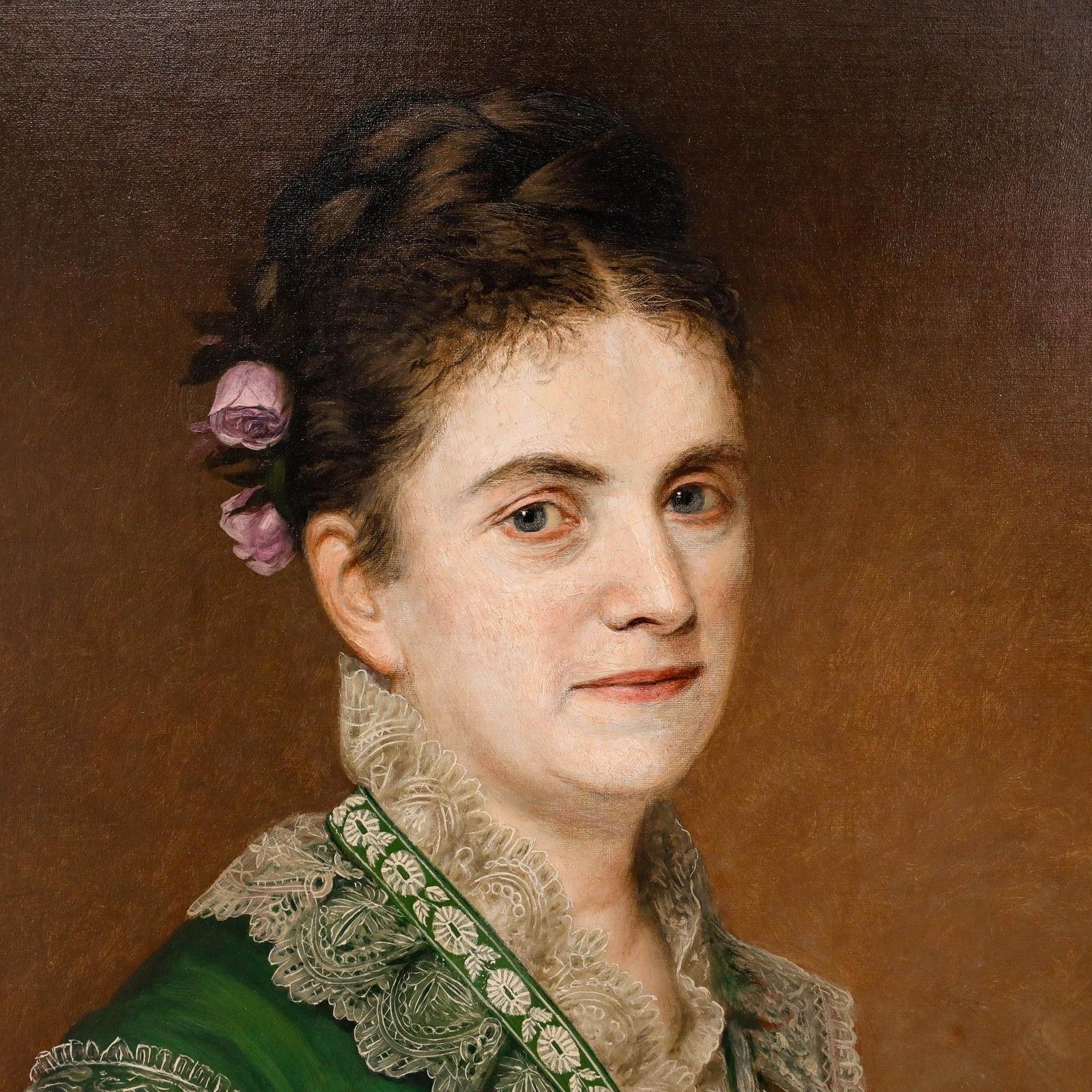 Ellen Stevens Bromley Phillips American School 1873 Oil, The Artist's Wife photo Art